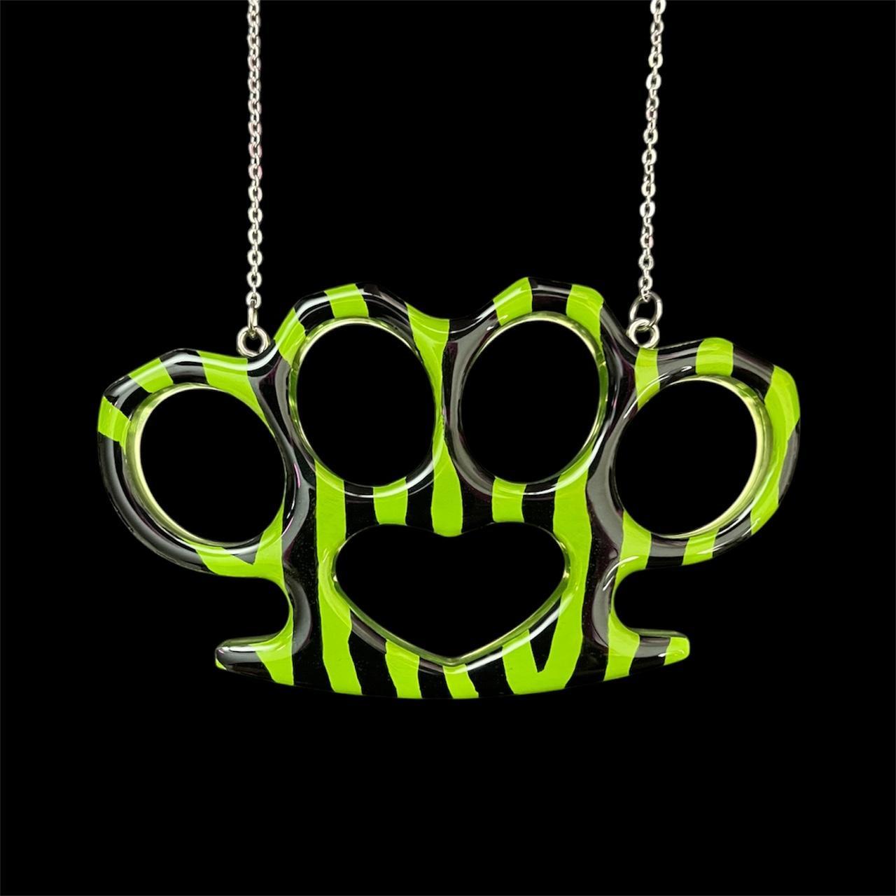 LEOPARD PRINT BRASS KNUCKLE NECKLACES!! black and | Depop