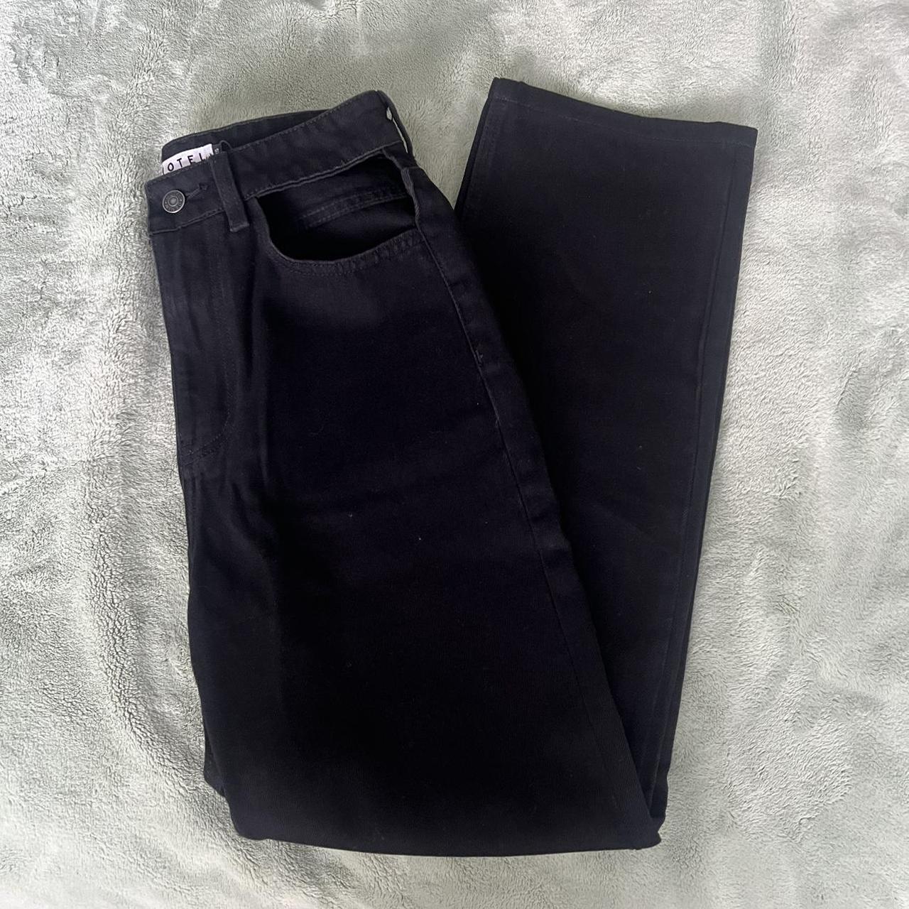 Motel Rocks black straight leg high waisted jeans... Depop