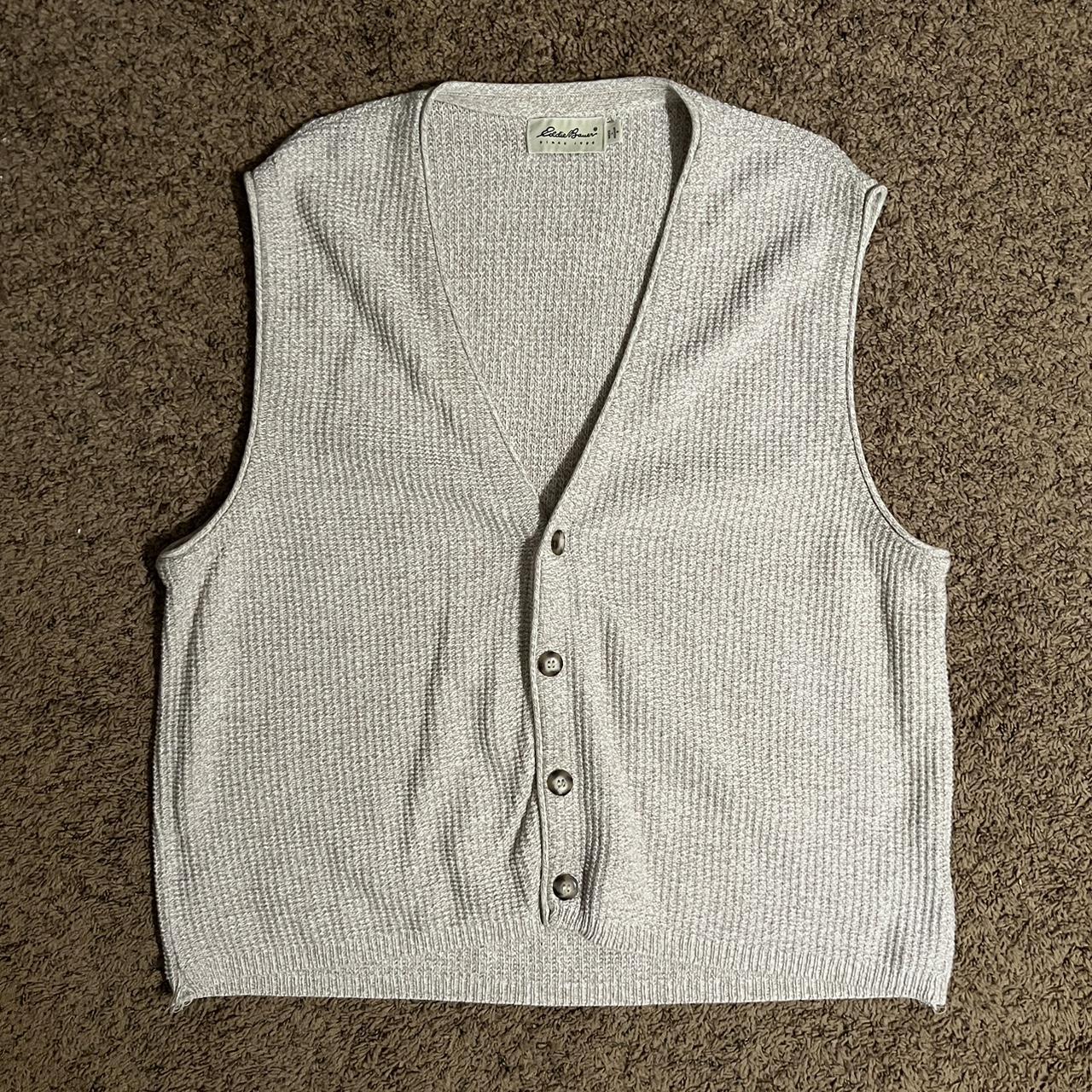 Vintage 1990s Eddie Bauer Sweater Vest in good... - Depop