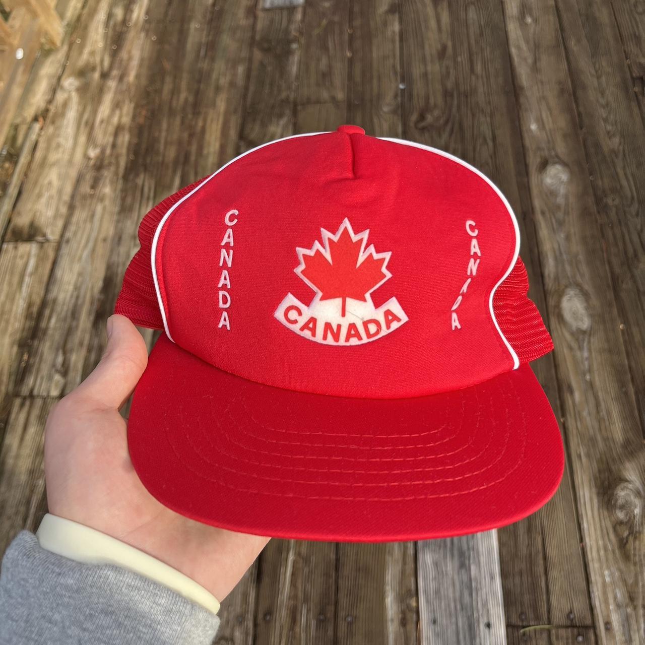 Canada Goose Men's Red and White Hat Depop