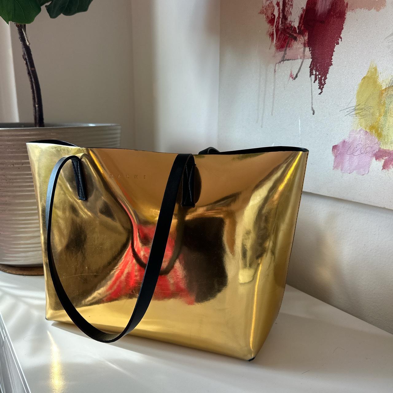 Marni gold tote discount bag