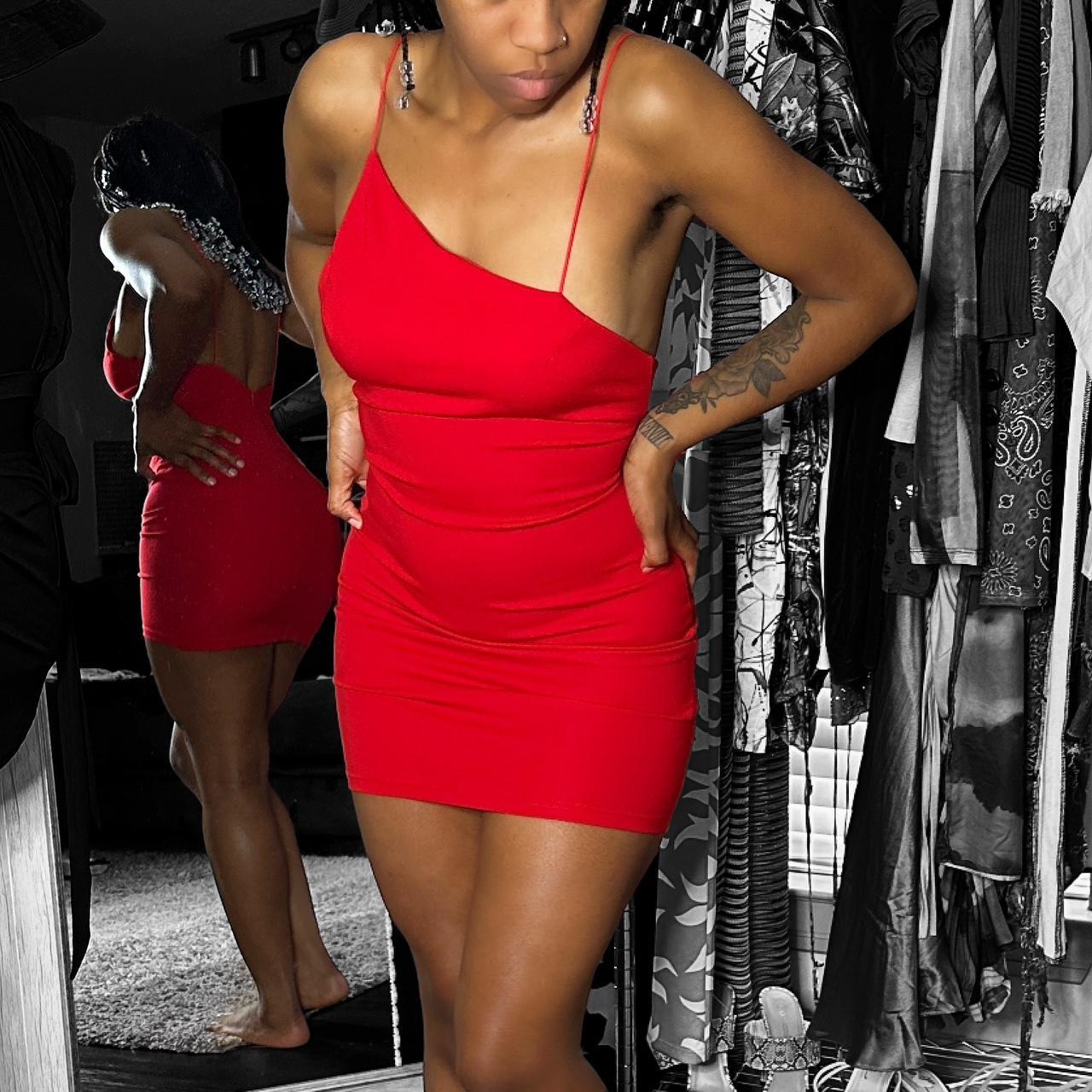 Red bodycon party dress deals