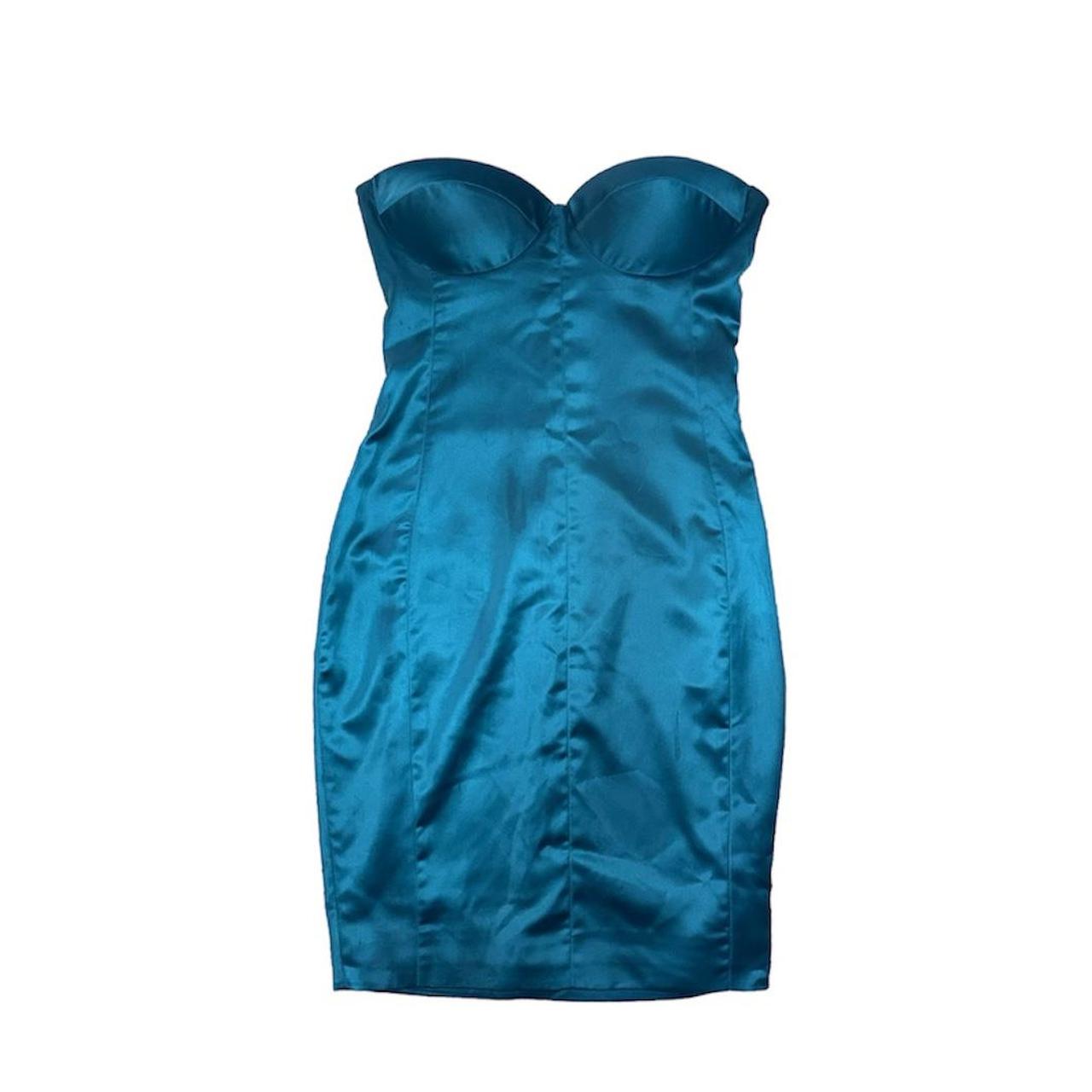 Vintage House of CB Teal Satin Button-Back