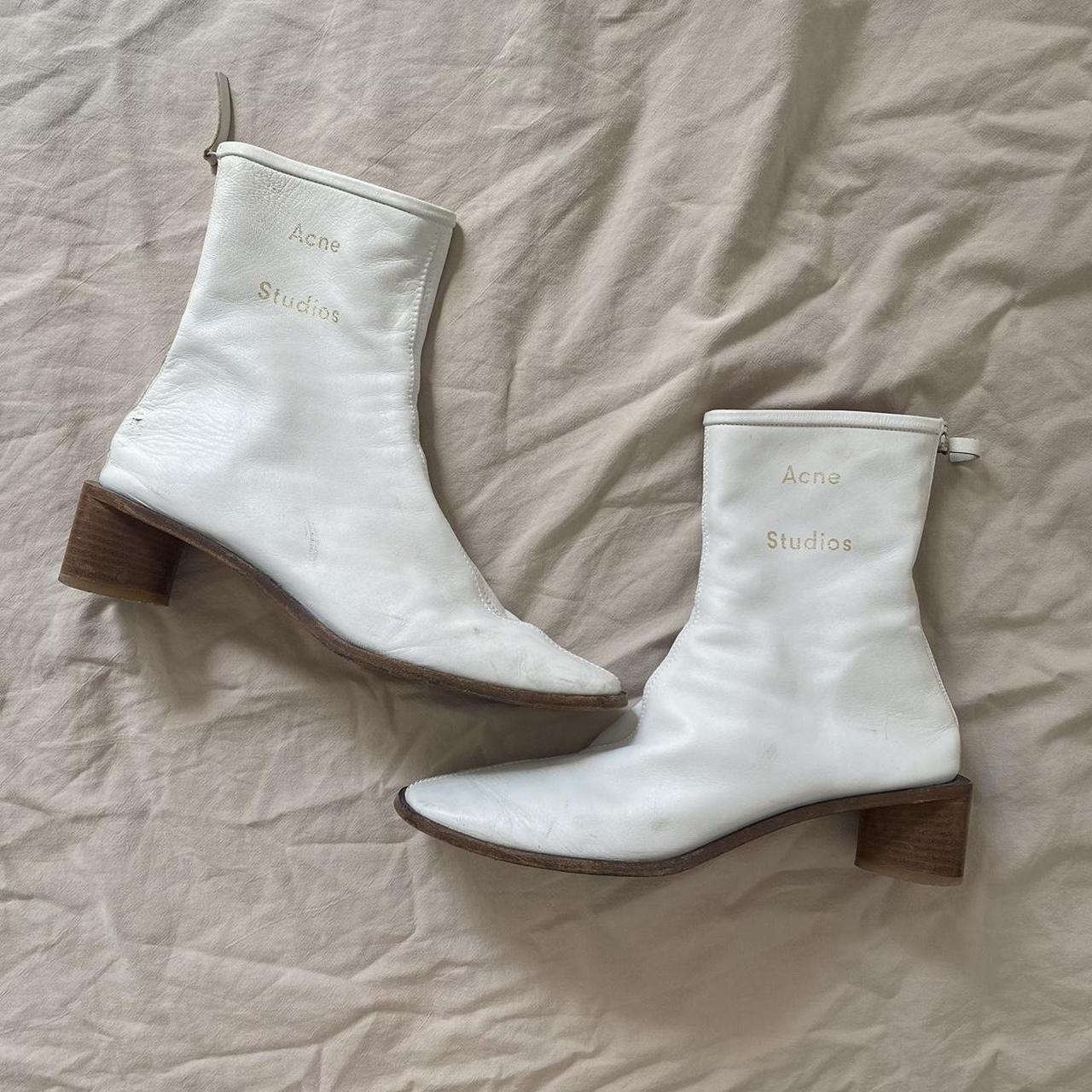 Knee Boots Acne Boots White Acne Studios White Booker Boots Acne