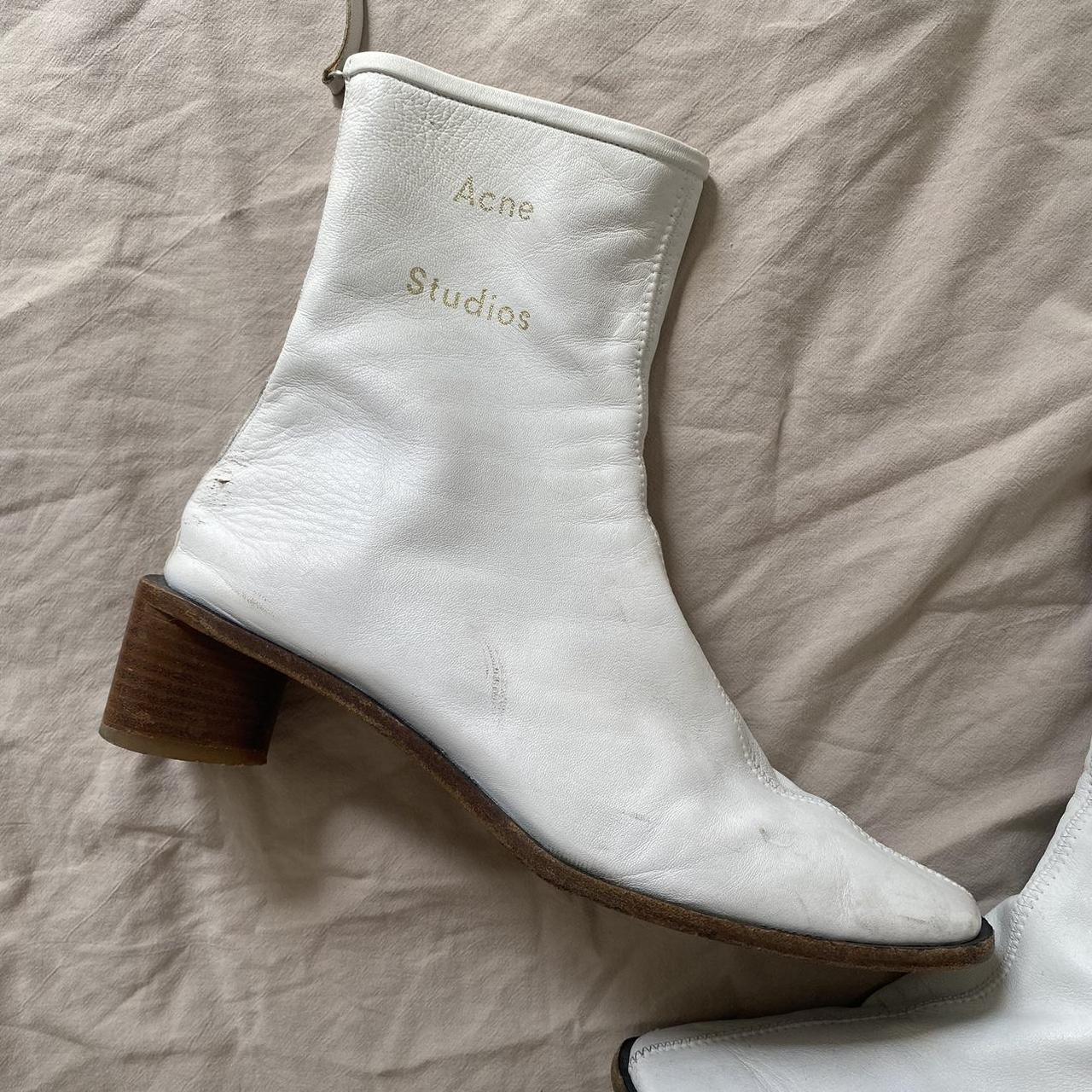 Acne boots white best sale