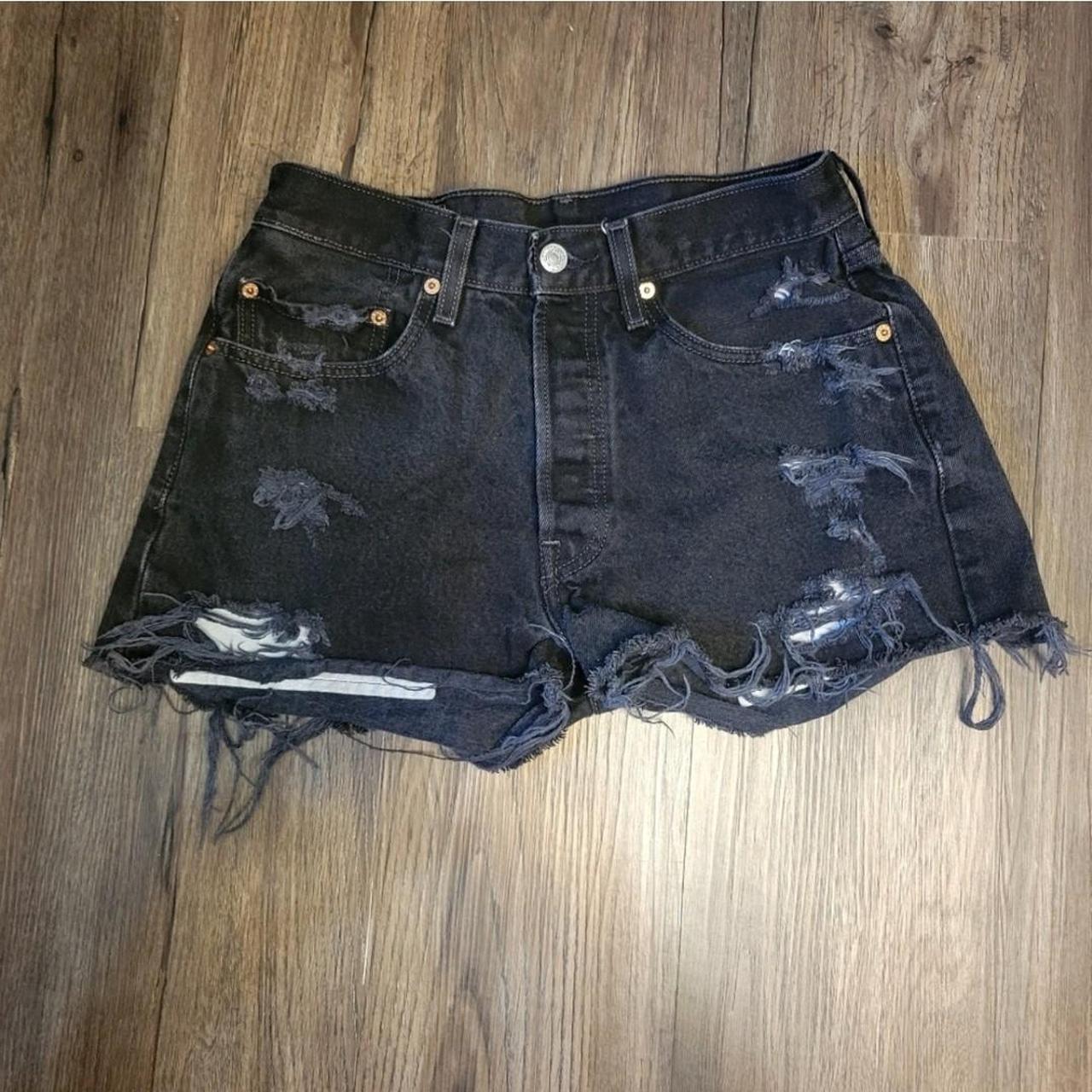 Vintage Levis 501 Button Fly Black Denim Distressed. Depop