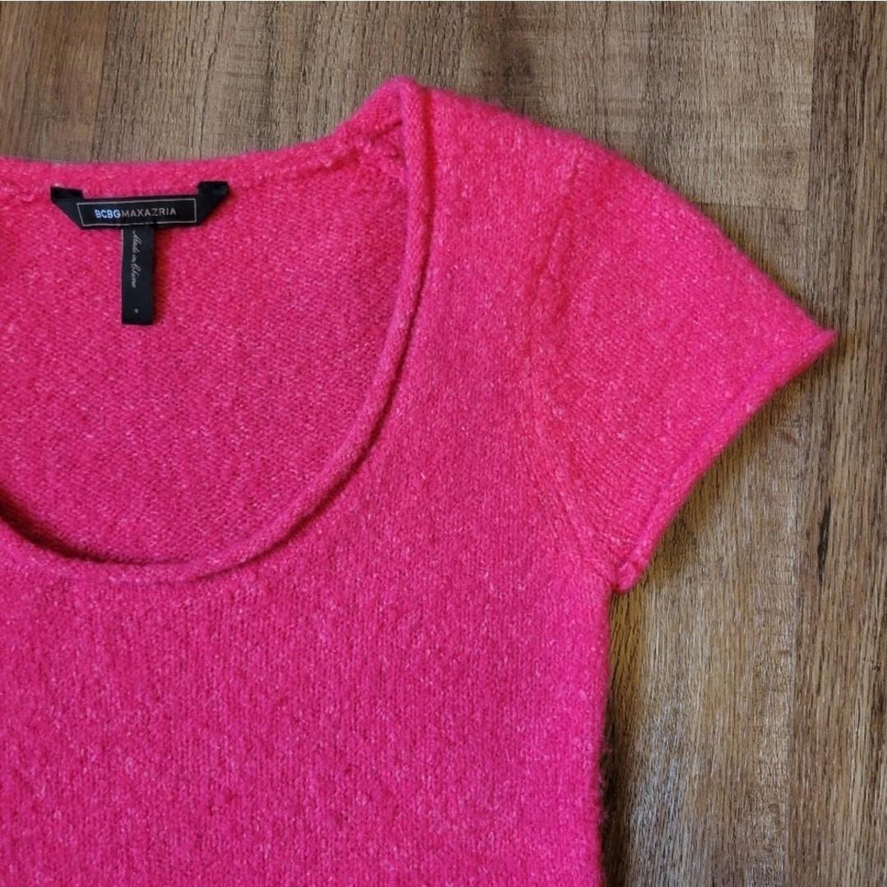 BCBG Barbie Pink Short Sleeve Sweater Top The Depop