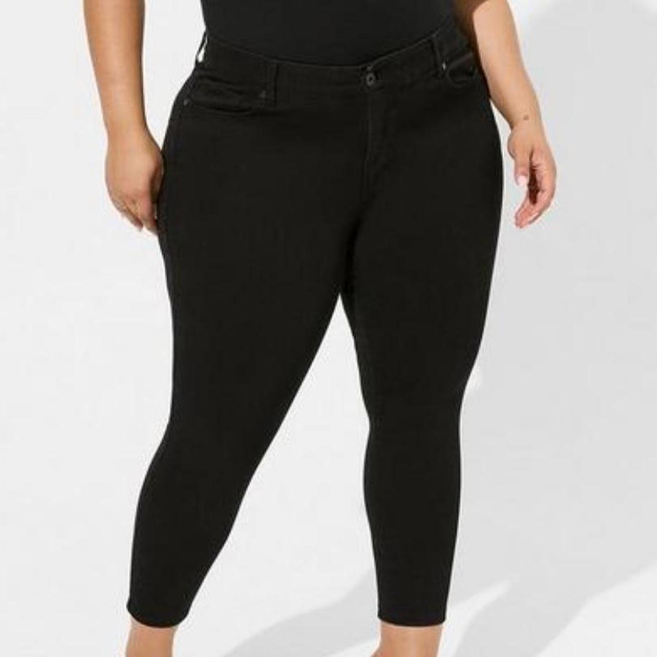 super skinny black stretchy jeans, size 16 from - Depop