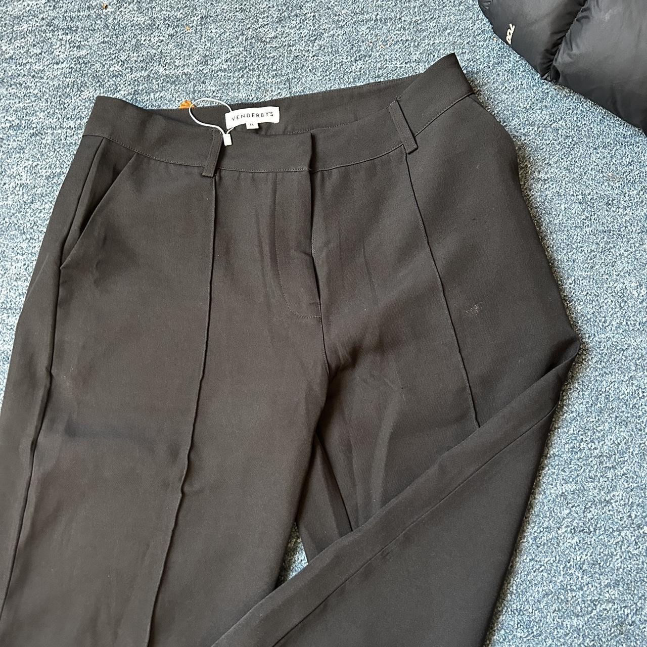 venderbys vera wide black suit trouser size M... - Depop