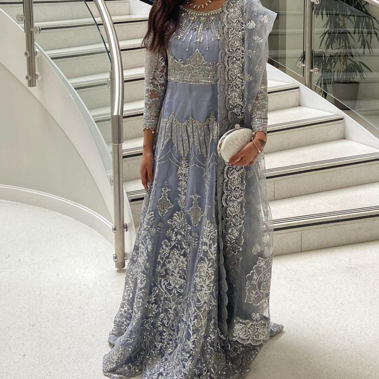 Grey asian wedding dress best sale