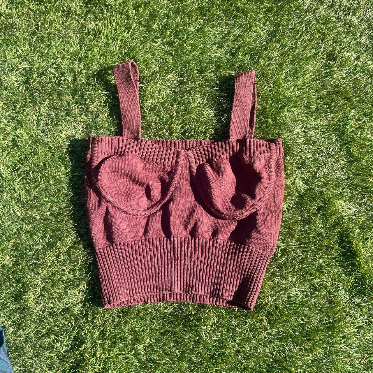 Brown Zara crop top with shoulder straps, beautiful,... Depop