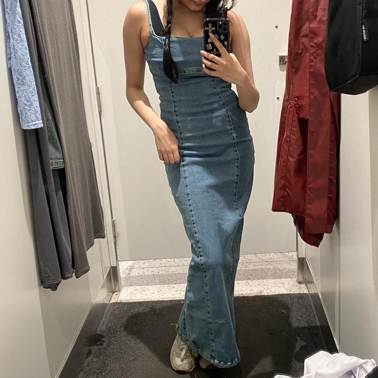 Glassons maxi denim dress Only tried on Size Depop