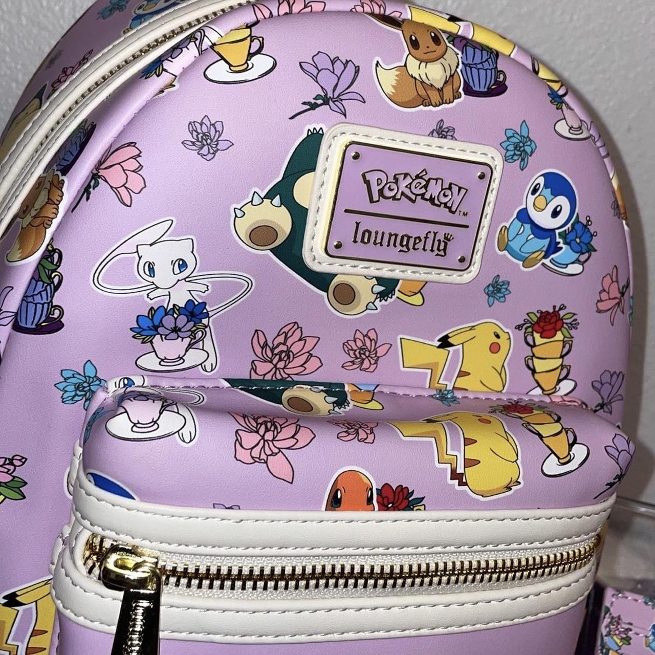 Pokemon Mini Backpack Purple Floral Teacups AOP Loungefly