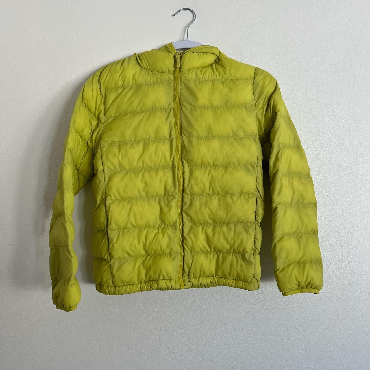 Bright yellow puffer on sale coat