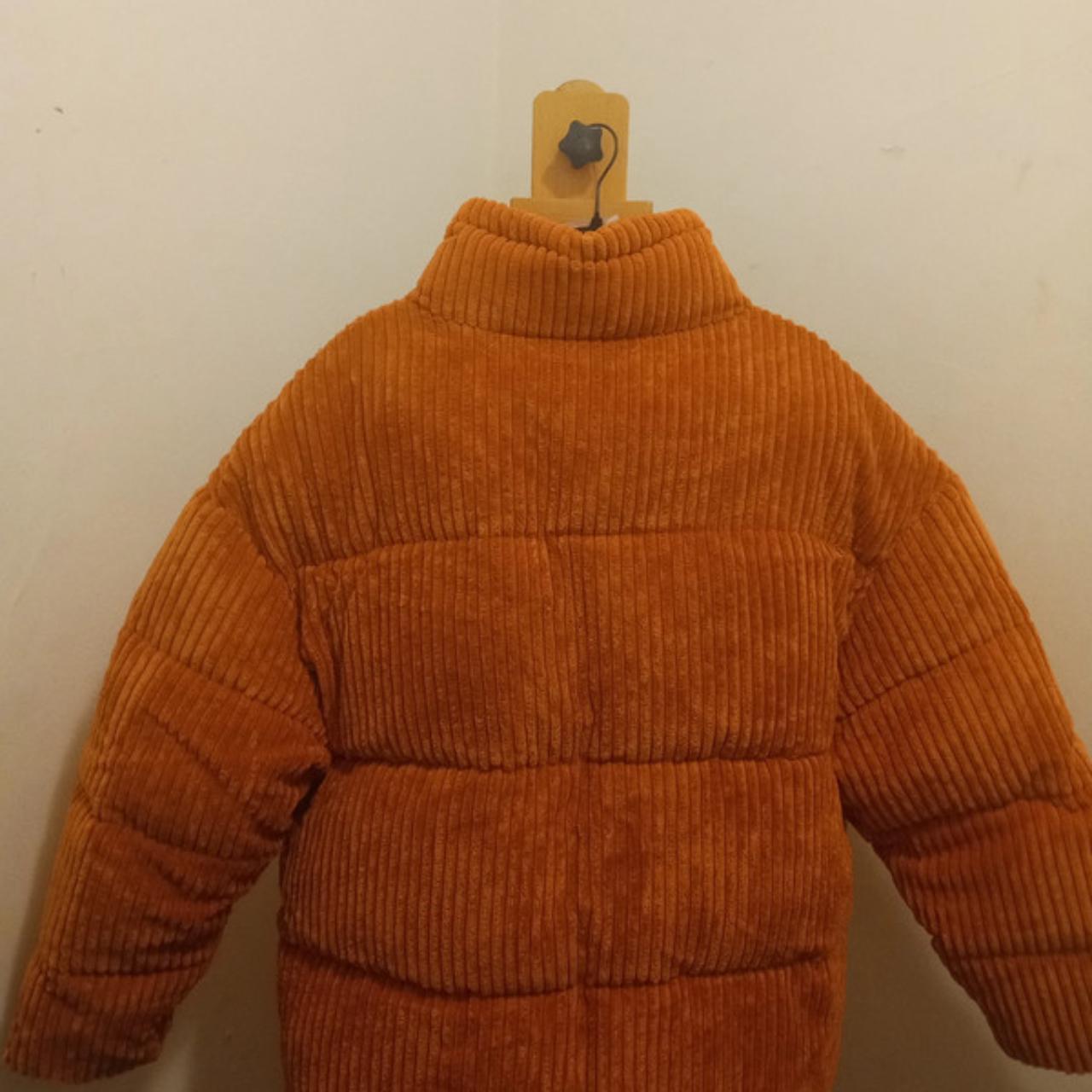 Orange corduroy shop puffer jacket