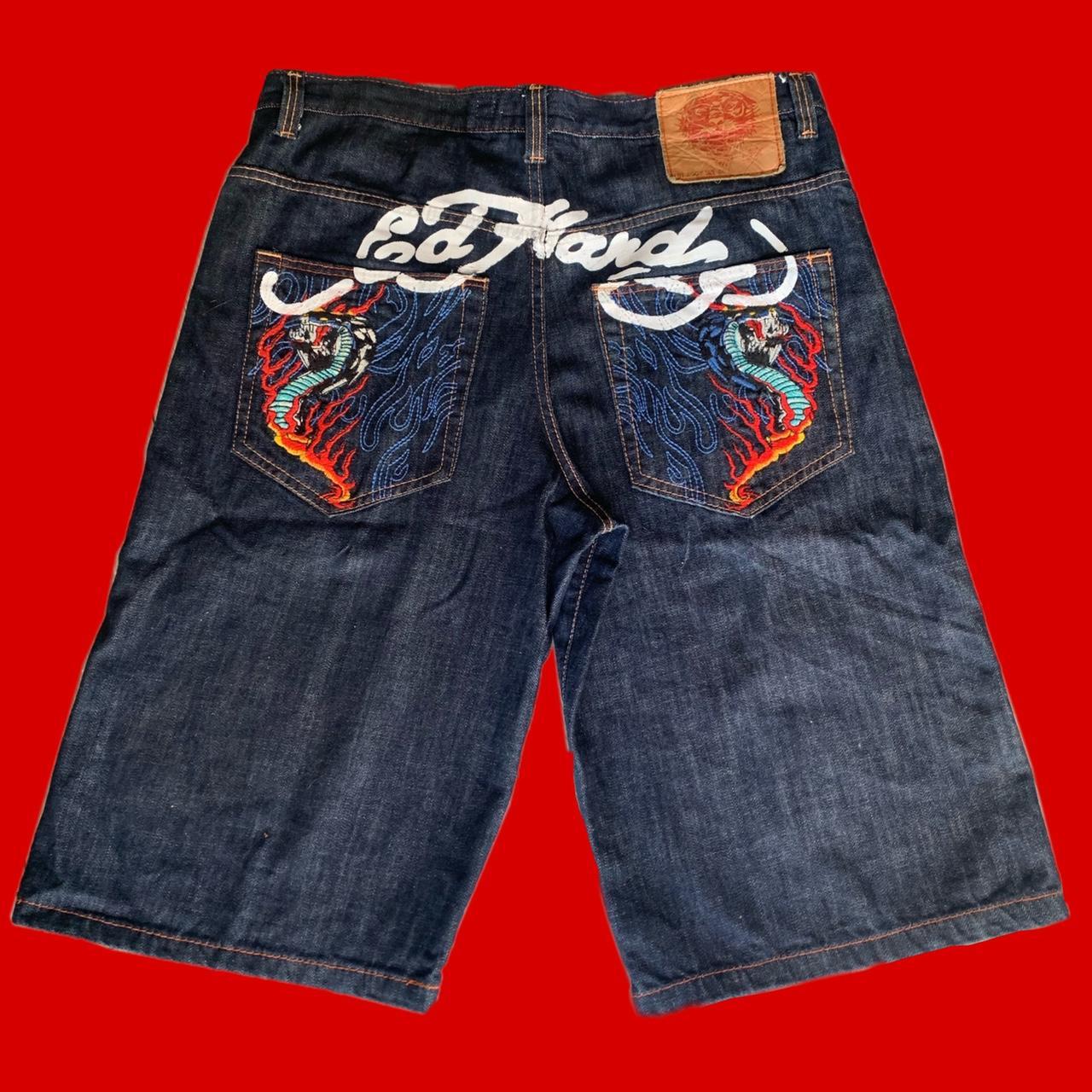 🌟 Rare Ed Hardy Jean Shorts 🌟 Y2k Ed hardy shorts... - Depop