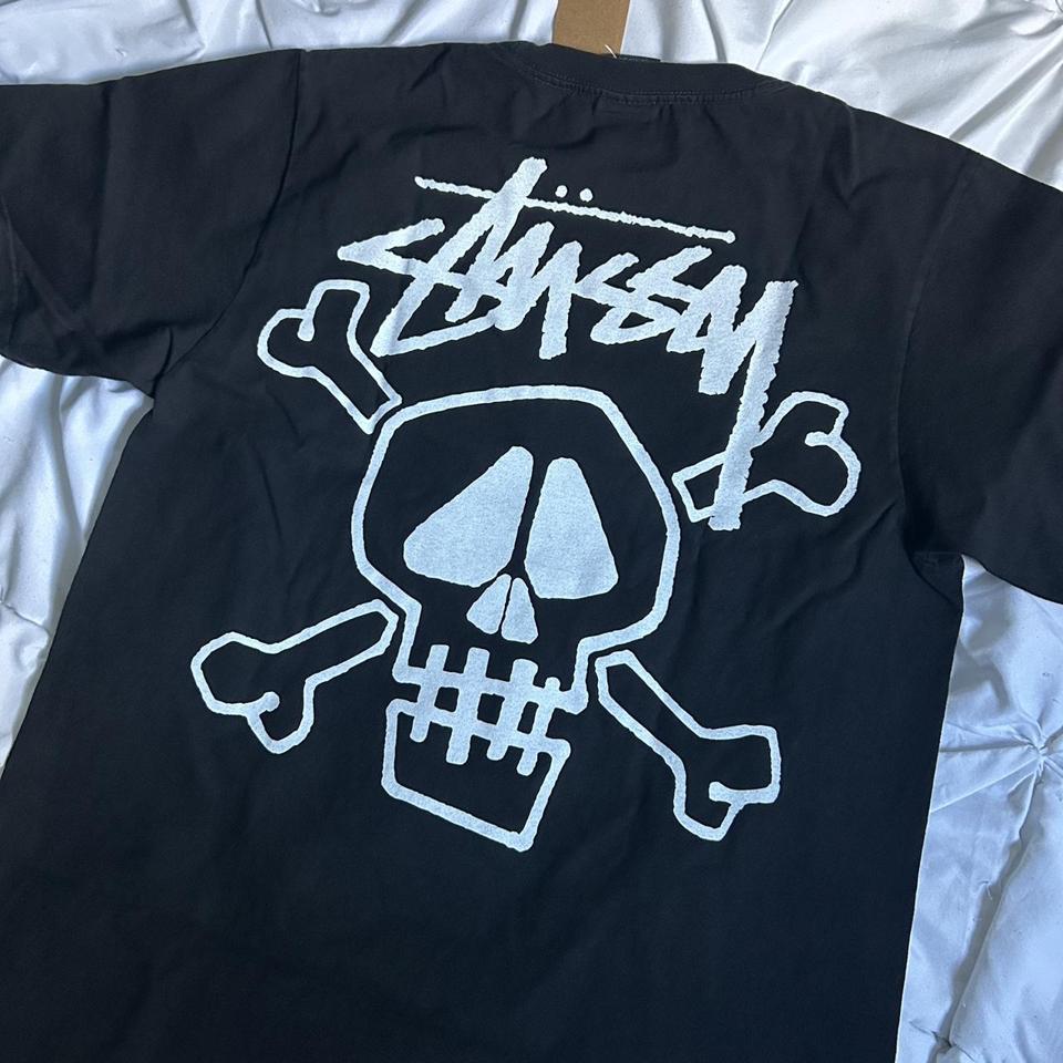 Stussy Skull & Bones Tee Pigment Dyed Black - IN... - Depop