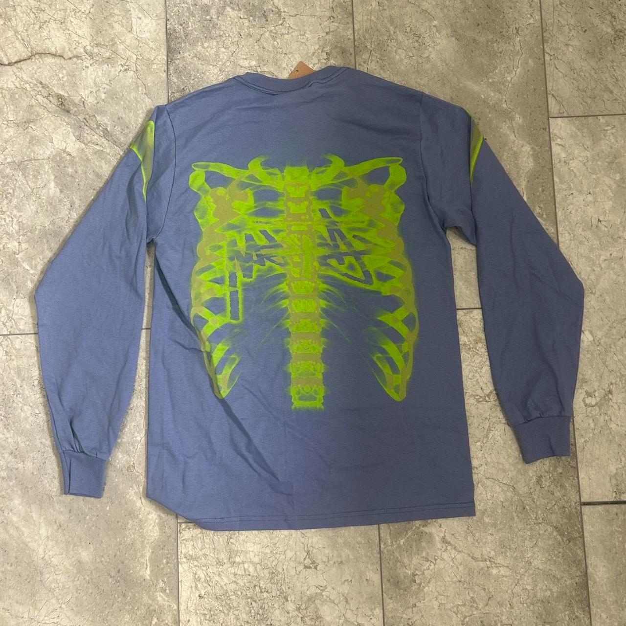 Stussy Rib Cage 3M Longsleeve Tee Storm Blue - IN | Depop