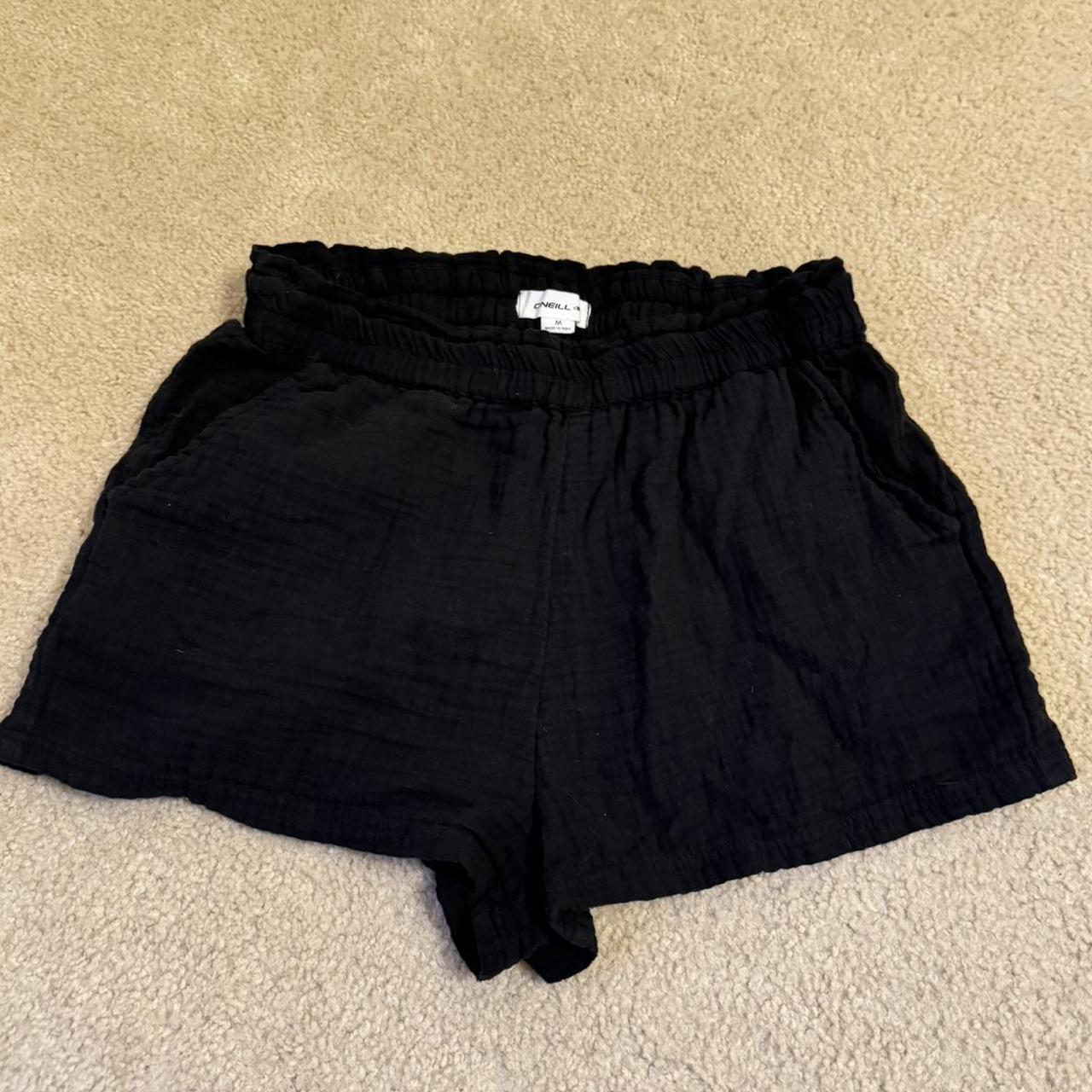 o neill black linen blend shorts super comfortable... - Depop