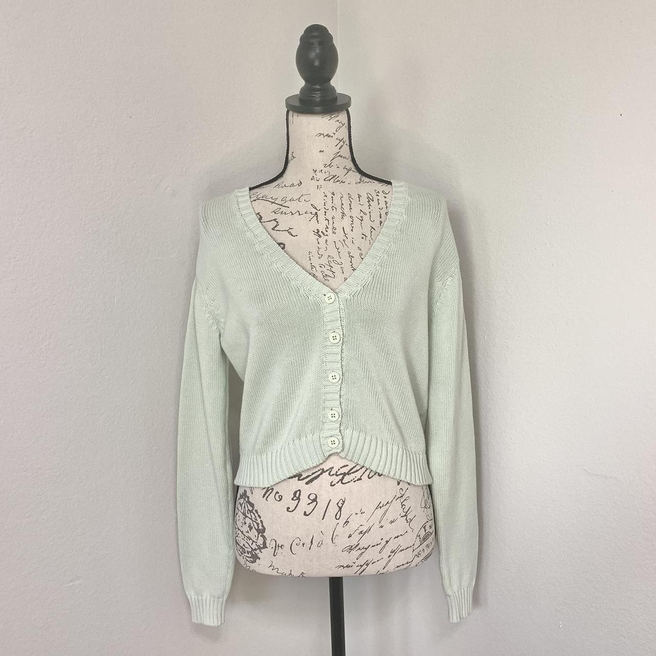 Brandy Melville Women's Green Cardigan Depop