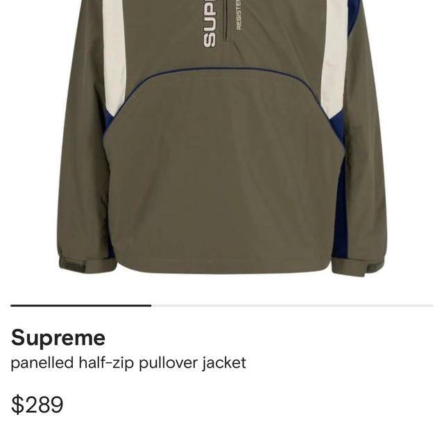 Supreme paneled half-zip pullover jacket only worn... - Depop