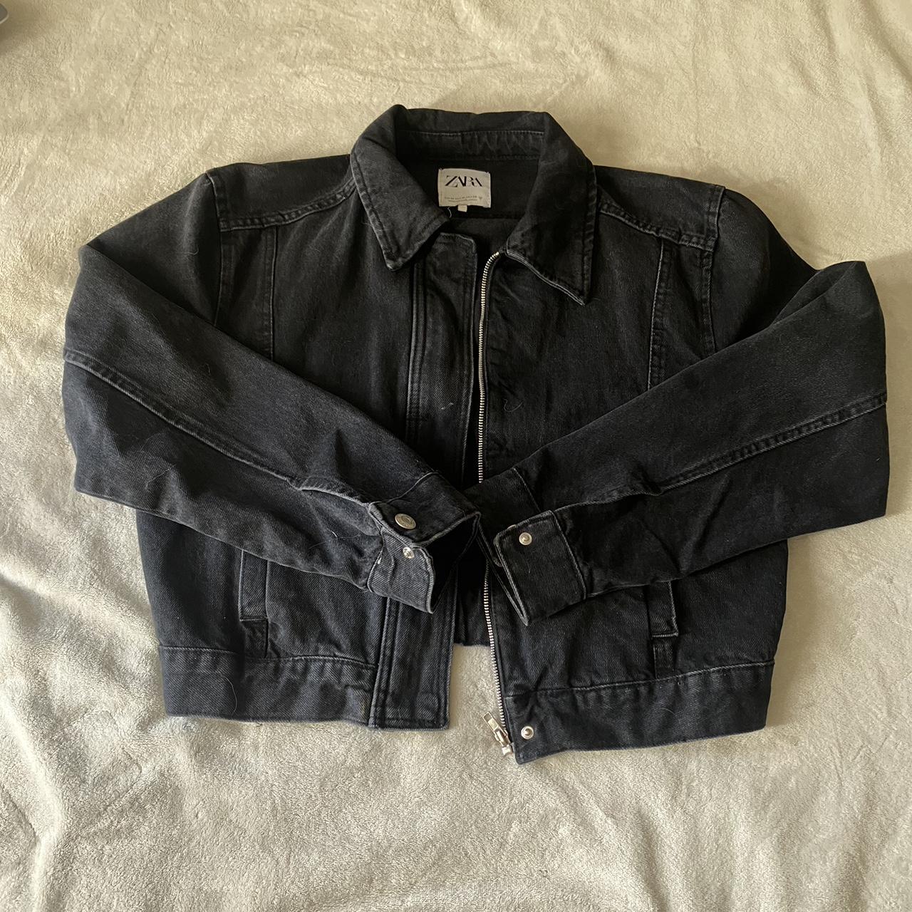 Zara denim biker jacket Worn a few times Great... - Depop