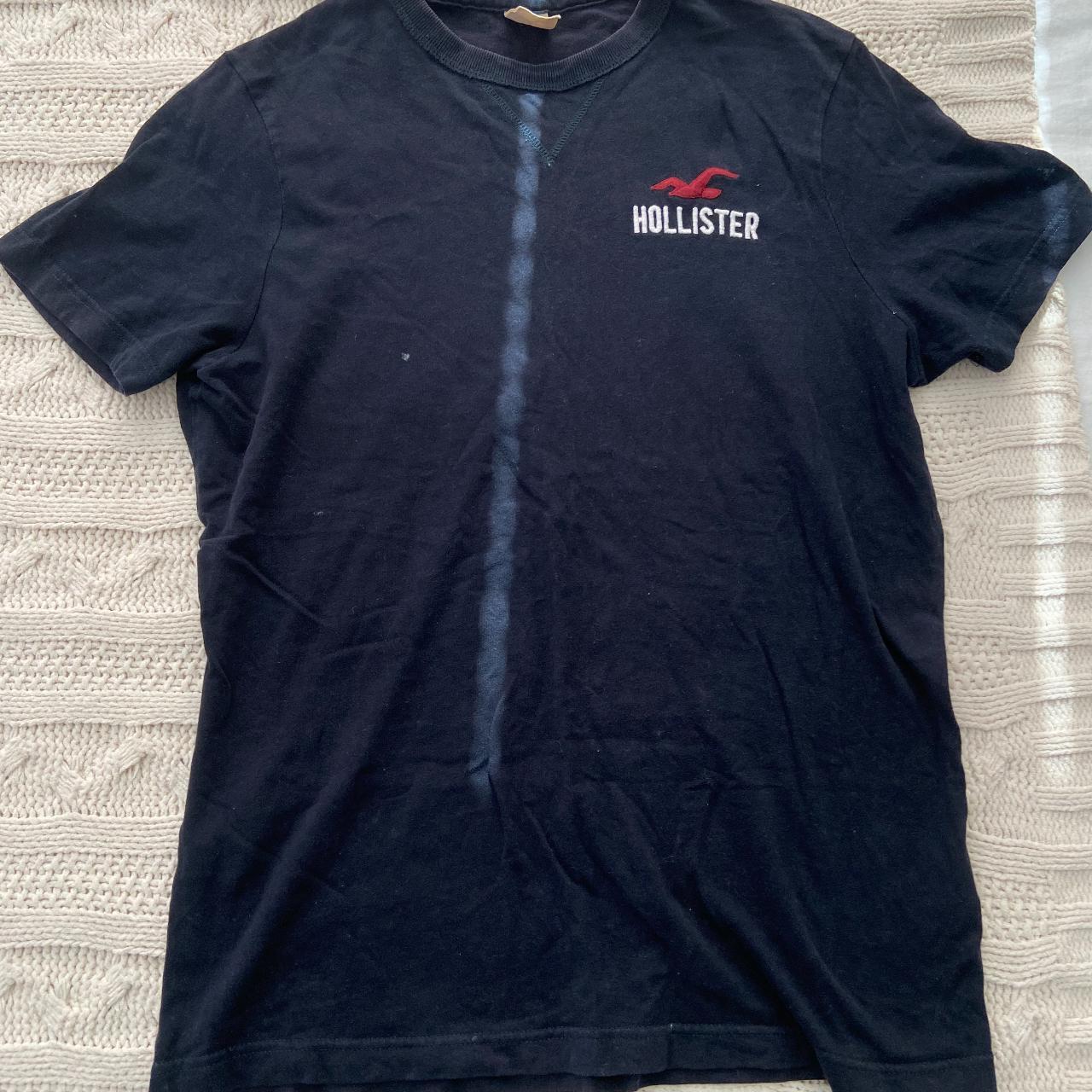 Large Hollister Shirt with Logo all over - Depop