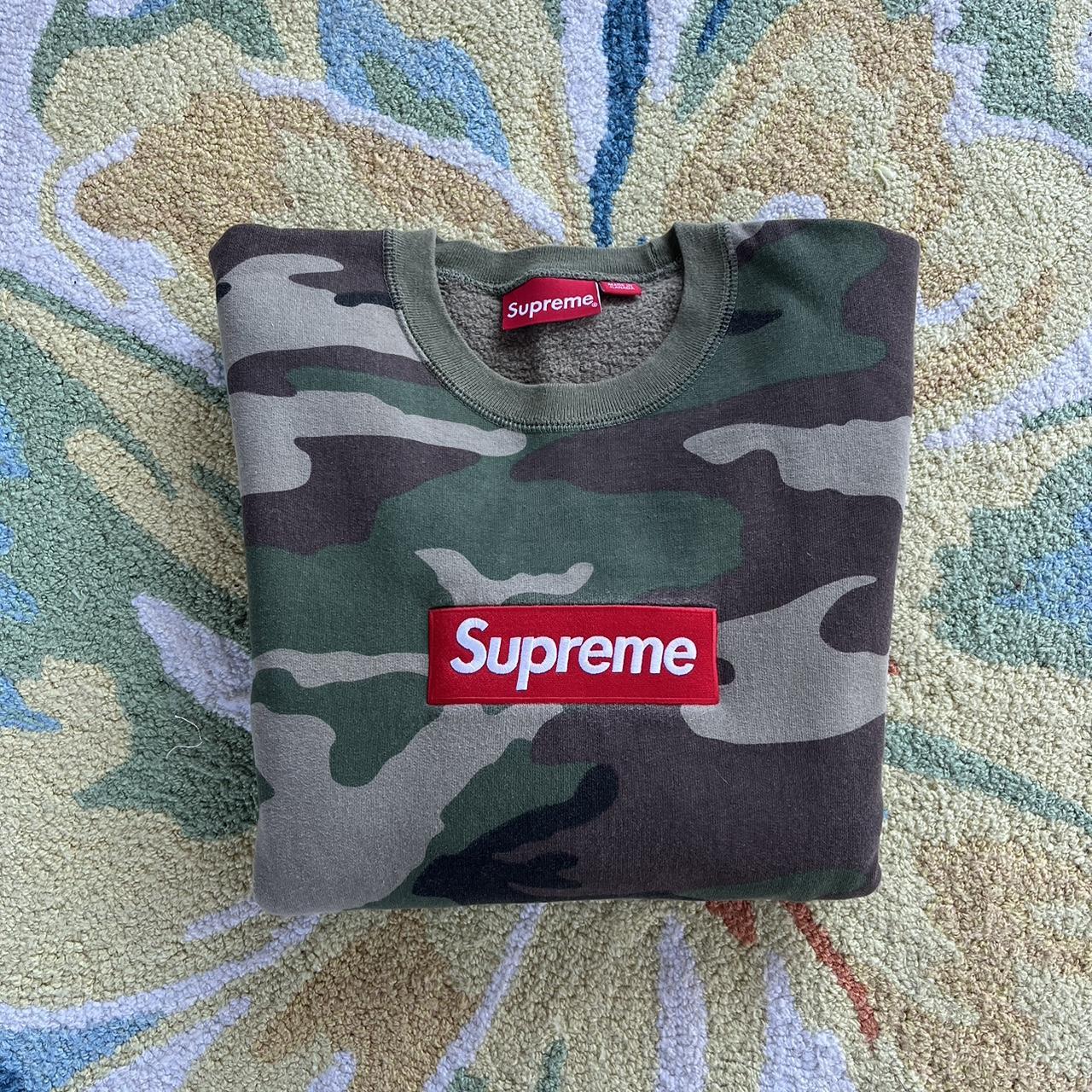 Camo box hotsell logo crewneck