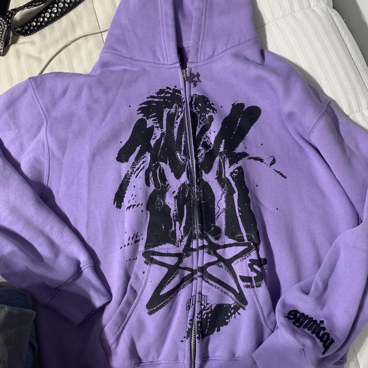 SYNICAL WORLDWIDE catacombs purple lavender zip up... - Depop