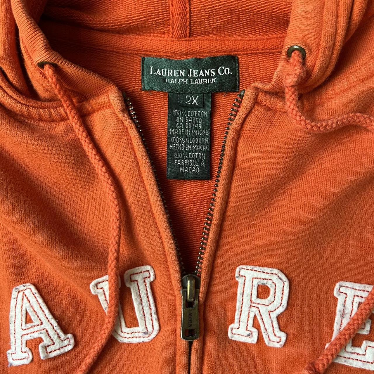 Vintage Ralph Lauren zip-up hoodie Color: burnt... - Depop