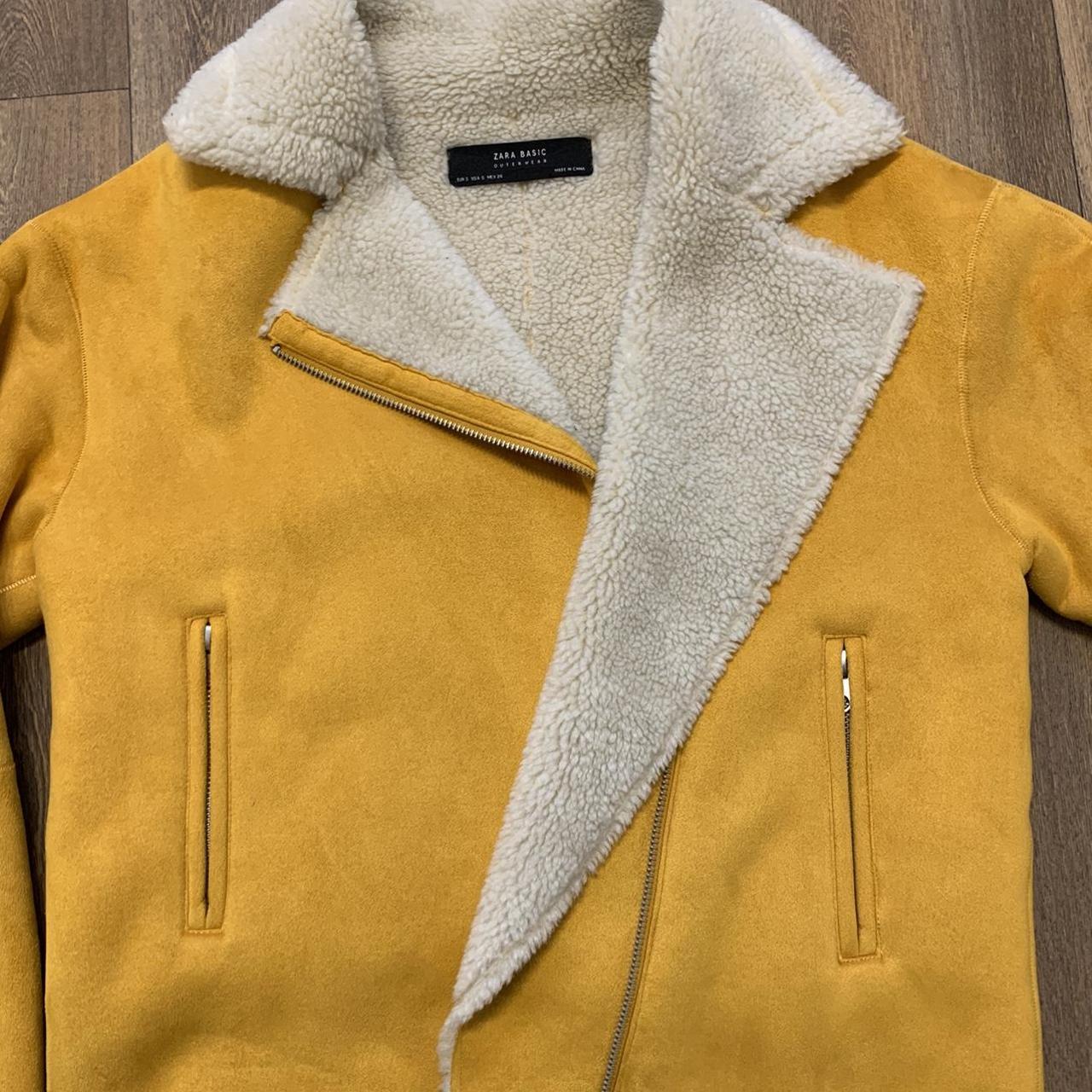 Zara Women's Orange and Cream Jacket Depop
