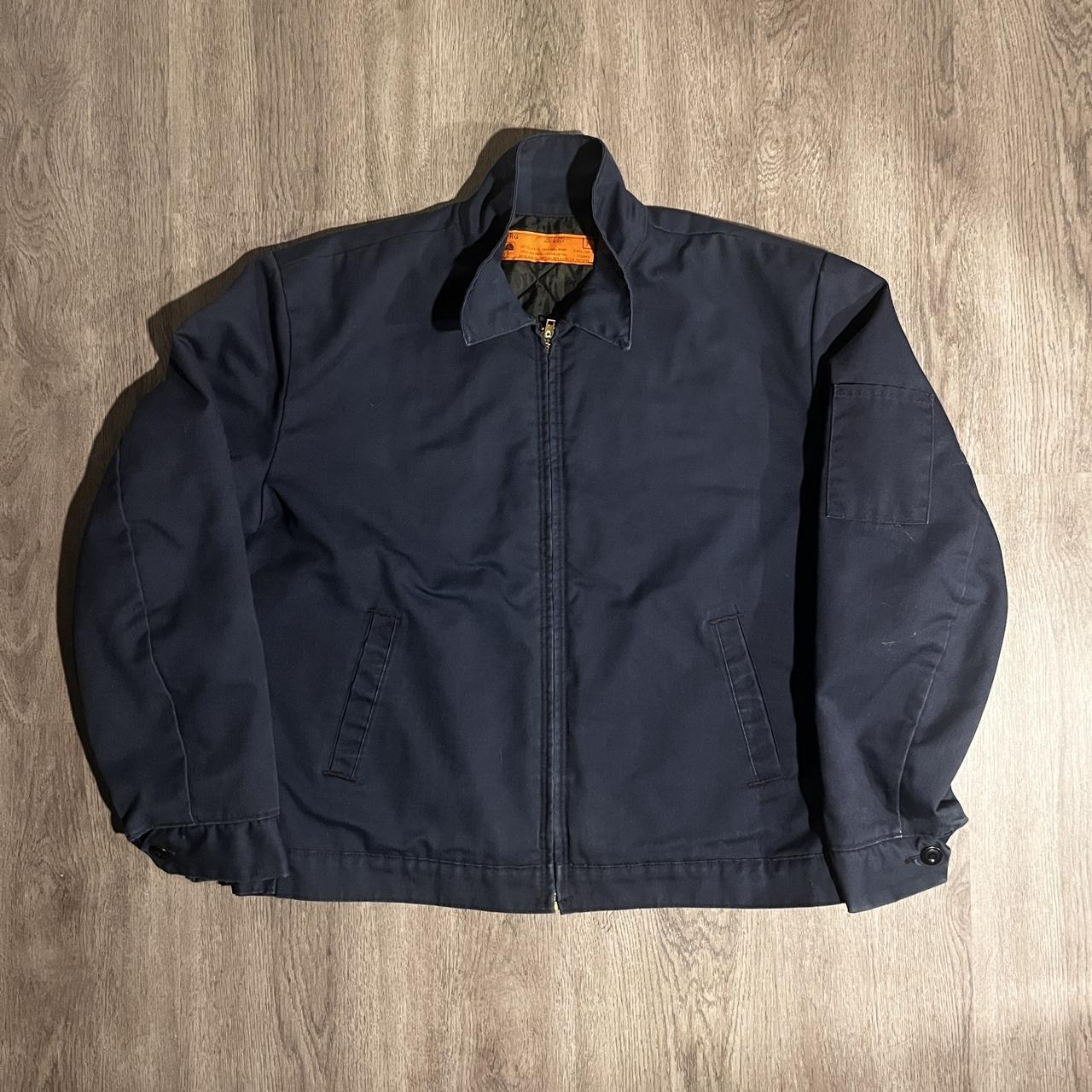 Navy Zip Up Bomber Jacket Fits nice, Tagged M, Fits... - Depop