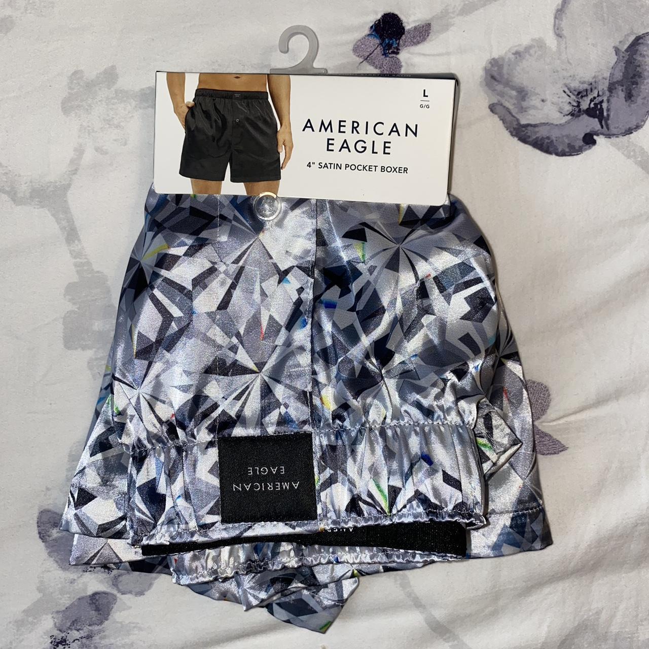 American Eagle geometric pattern satin boxers with... - Depop