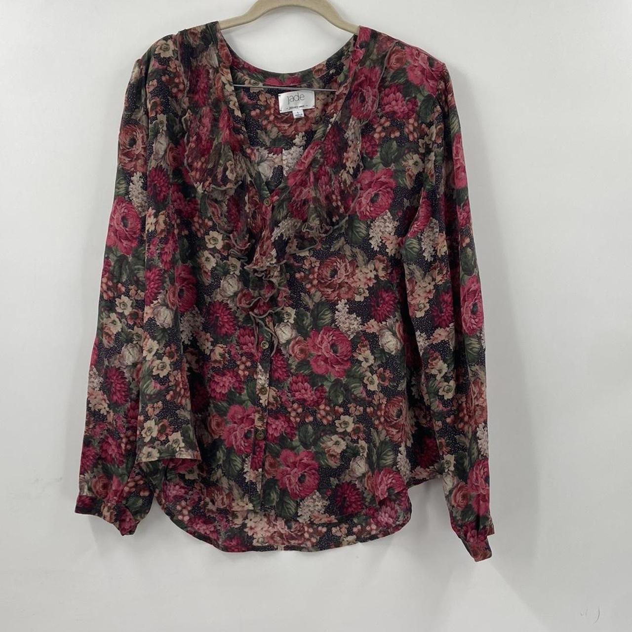 Jade Johnny Was silk floral blouse Brand Jade... - Depop