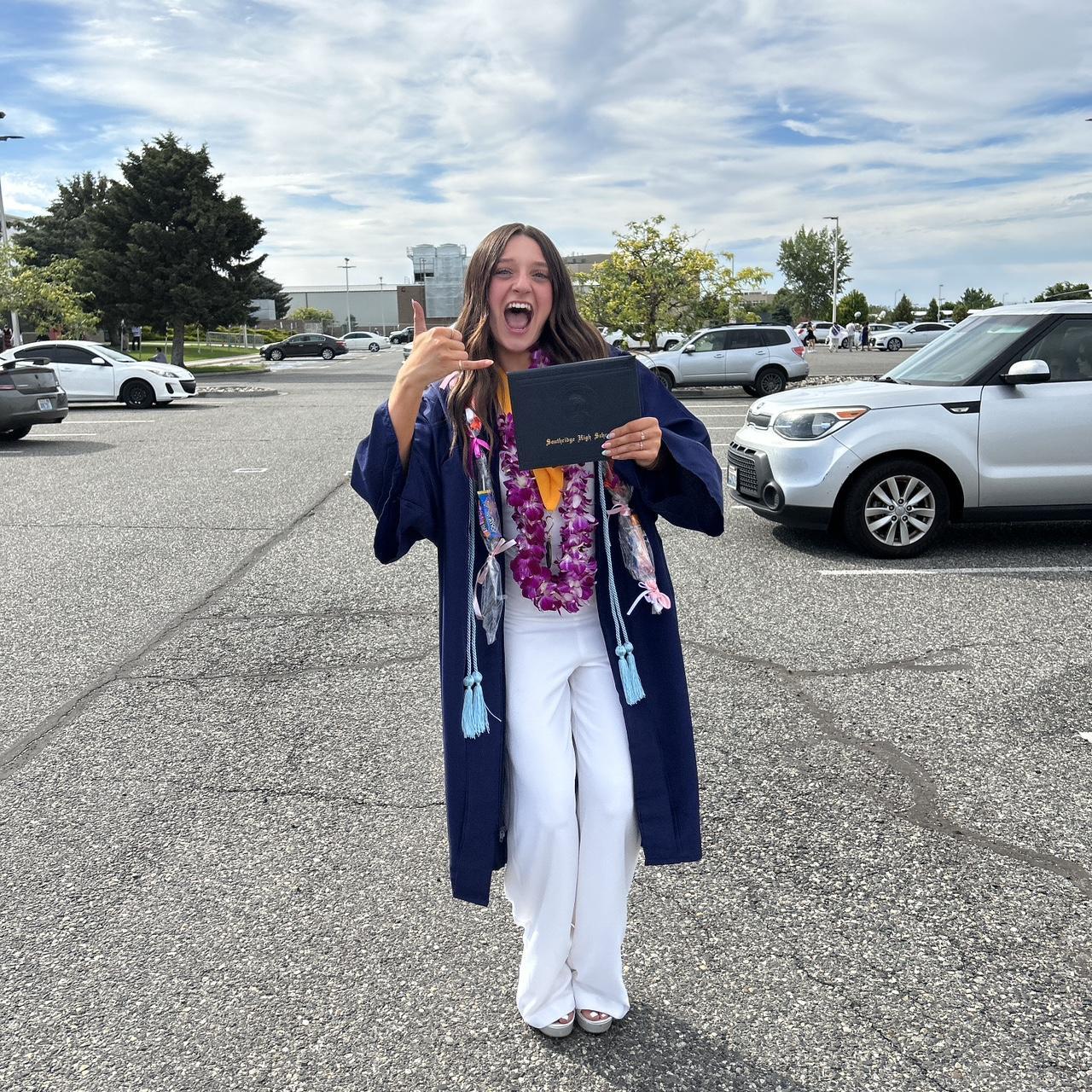 White jumpsuit for graduation hotsell