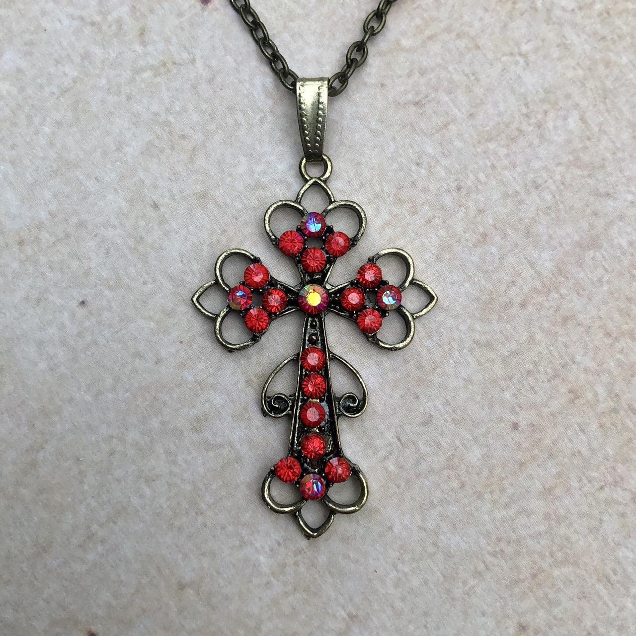 Handmade Gothic Cross Pendant Beaded Necklace | Wire-Linked Grey Beaded  Jewelry | Black Cross Pendant | Edg | Emo | Y2K | Goth - AliExpress