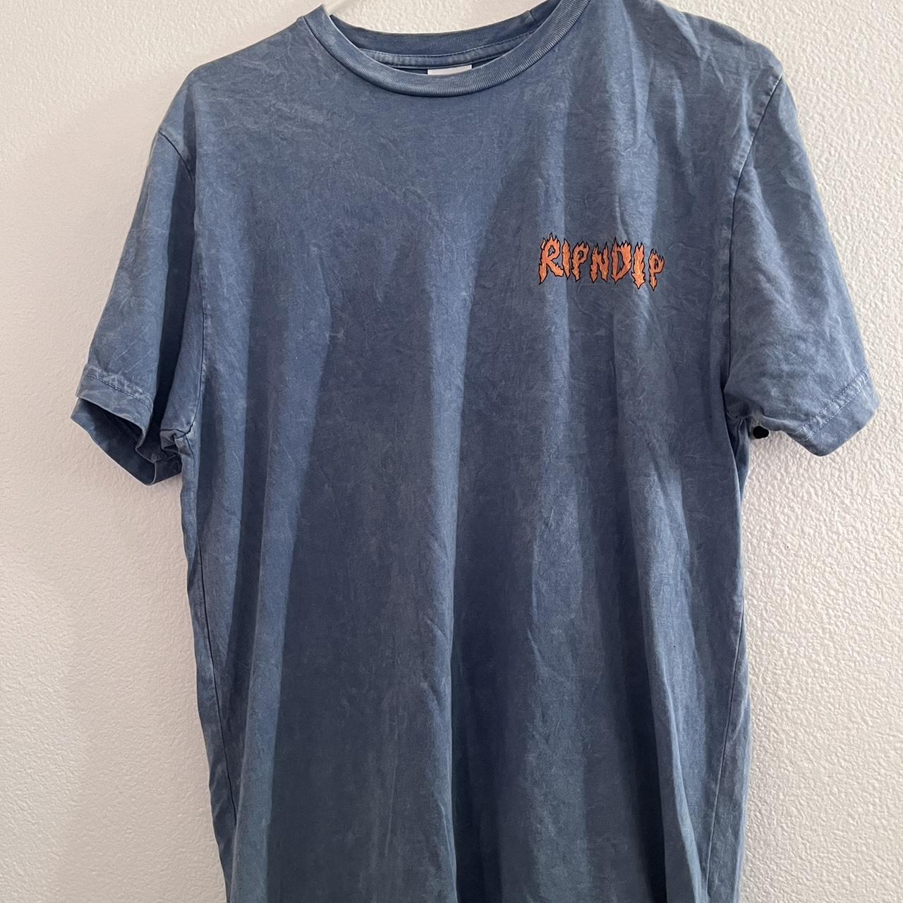 RIPNDIP Burn Blue Mineral Wash Shirt - Depop
