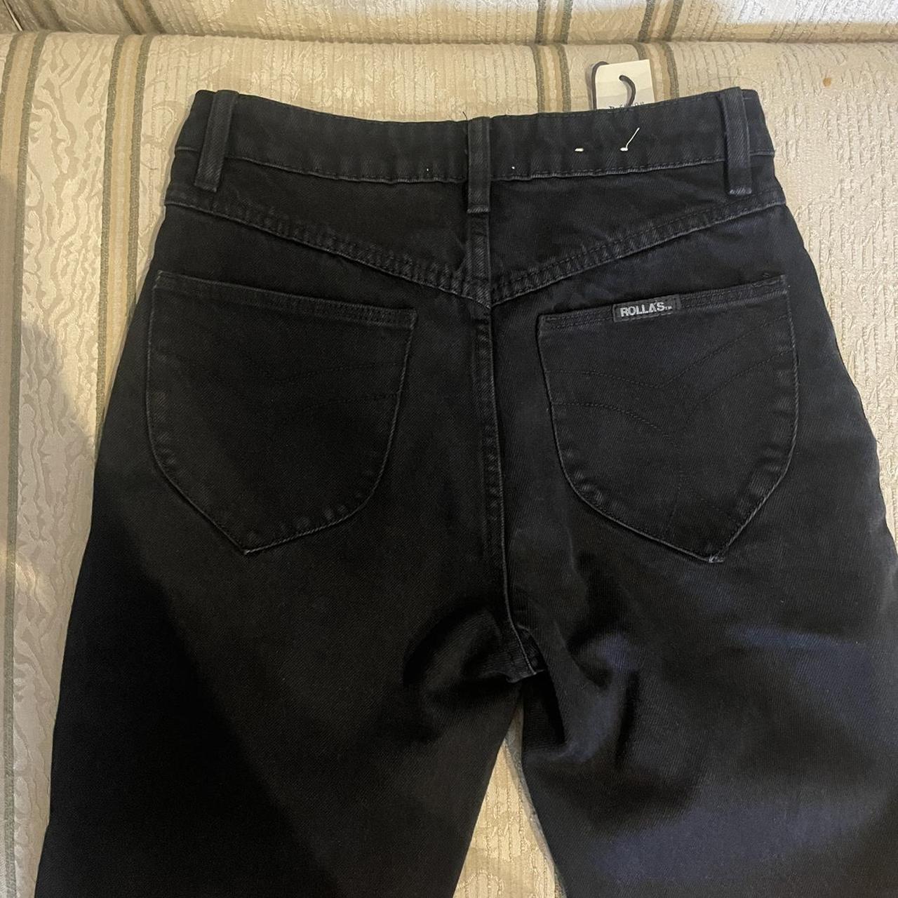 Rollas classic straight jet black jean Size 24... - Depop