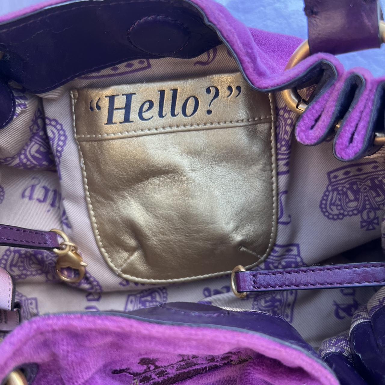 Vintage Juicy Couture Beautiful Purple Velvet Velour Handbag Purse Heart  Charm | eBay