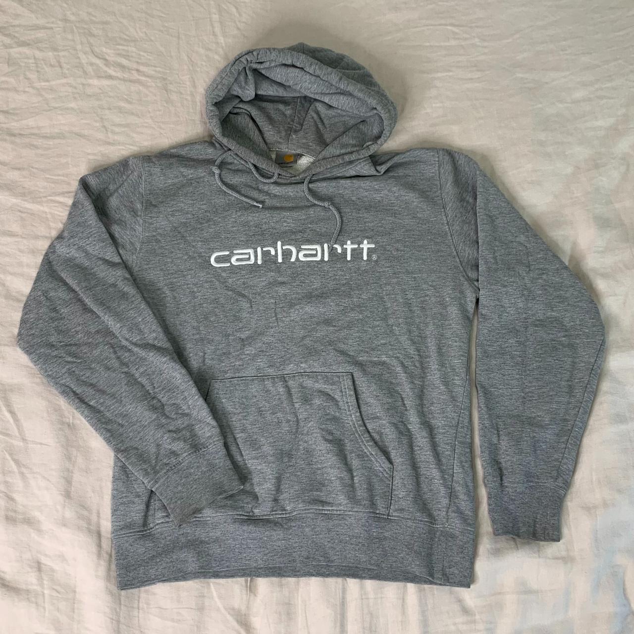 Carhartt Men's Grey Hoodie Depop