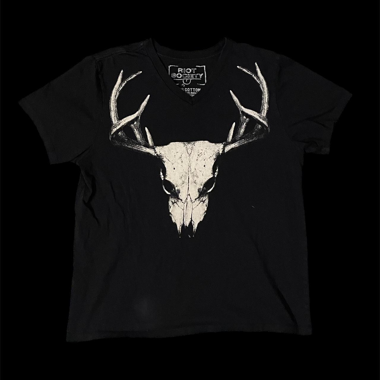 mallgoth sematary style deer skull shirt size XL, V... - Depop