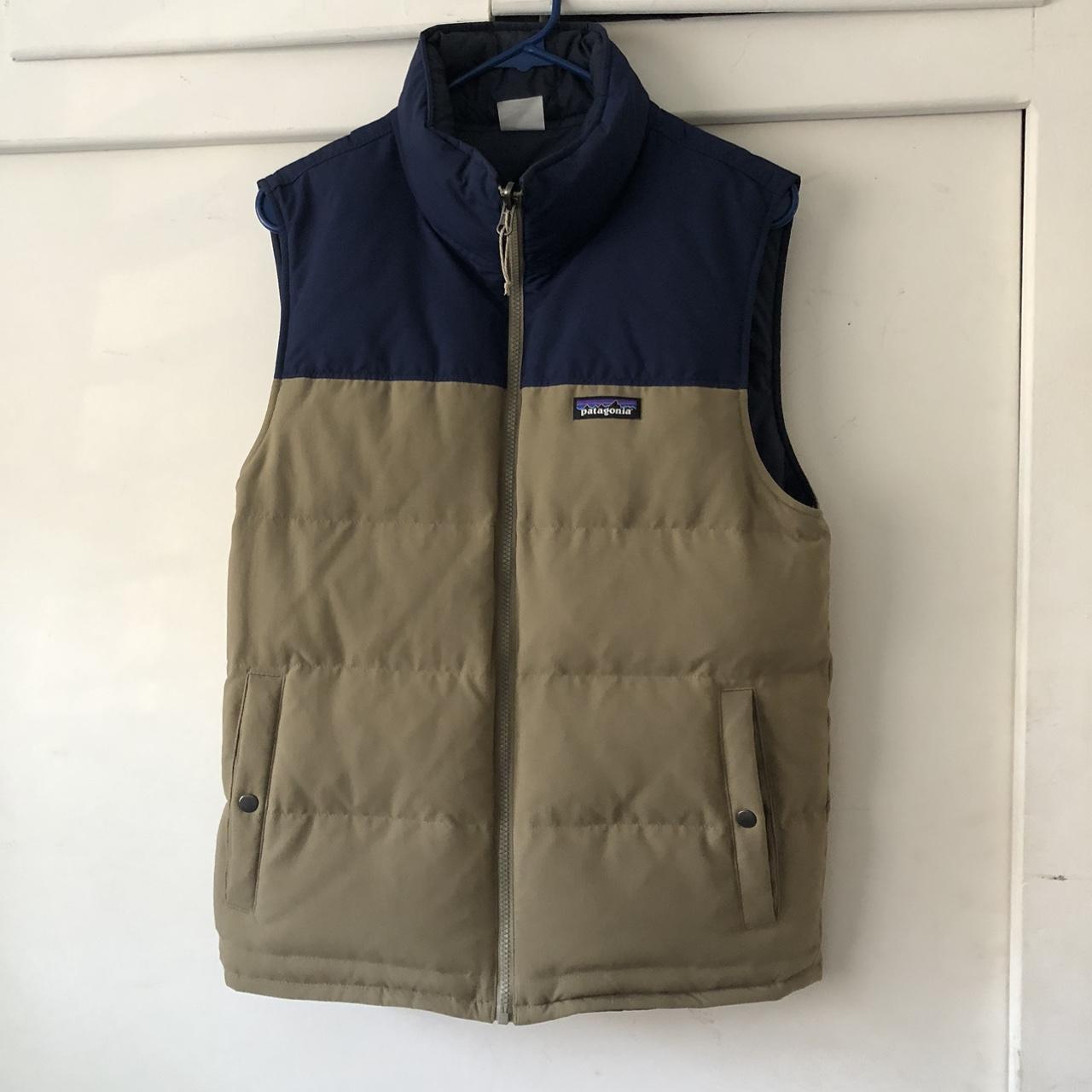 Patagonia men's reversible bivy hot sale down vest ash tan