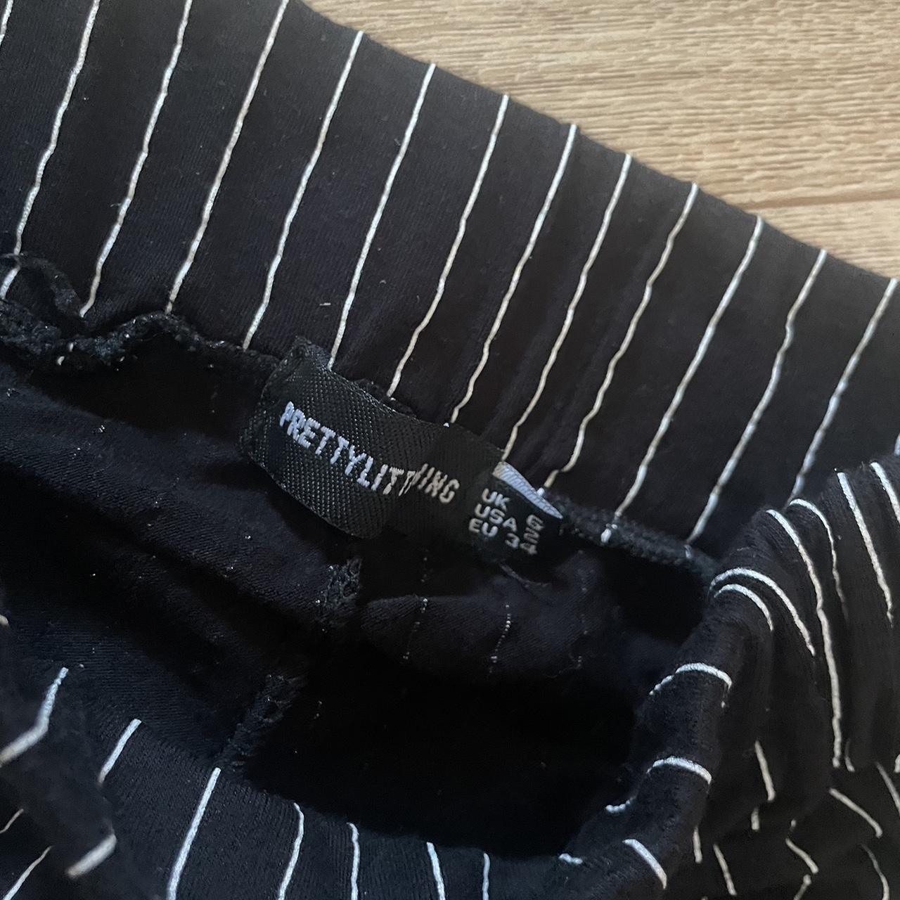 black and white striped trousers worn once - Depop