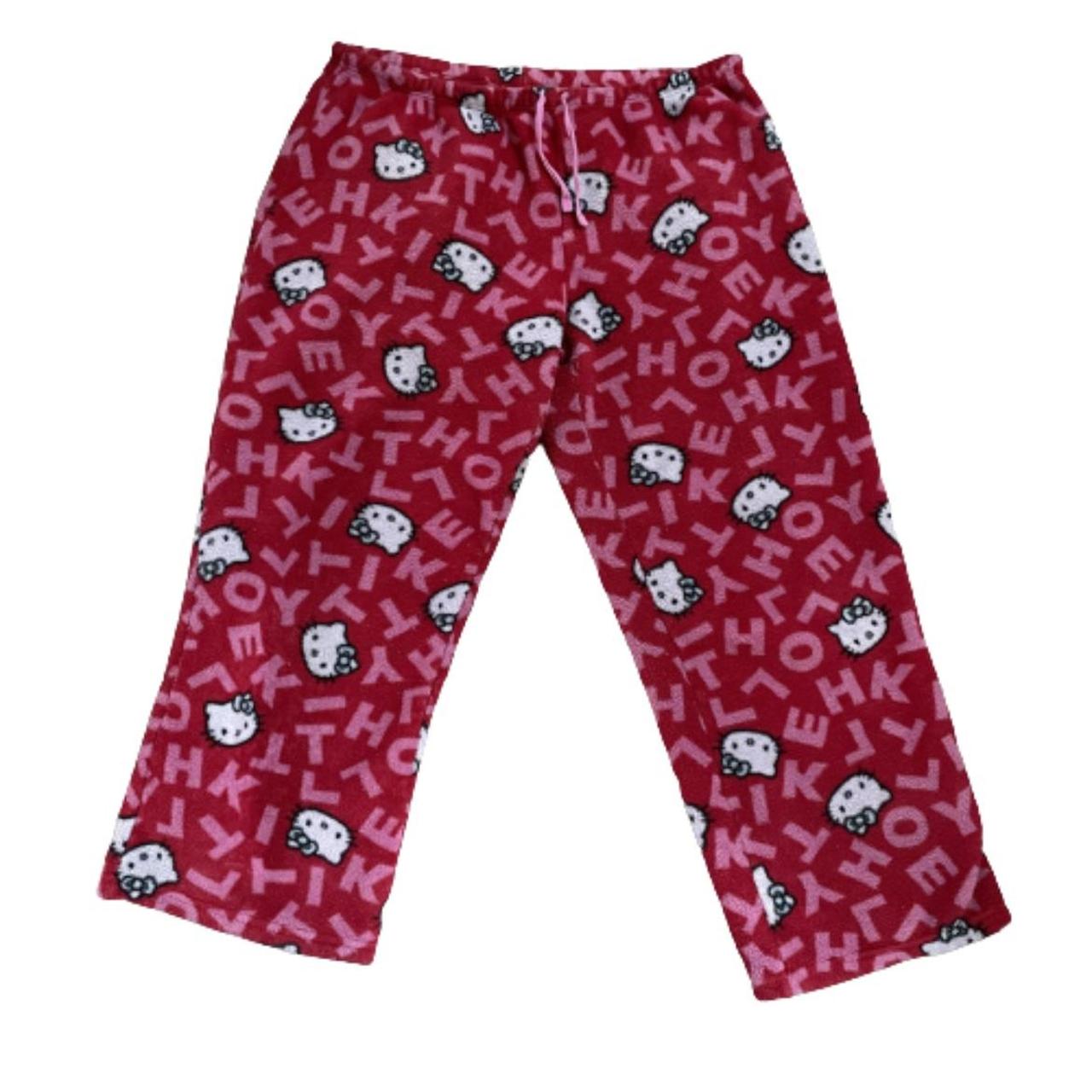 2015 hello kitty fuzzy pj pajama pants size XL womens - Depop