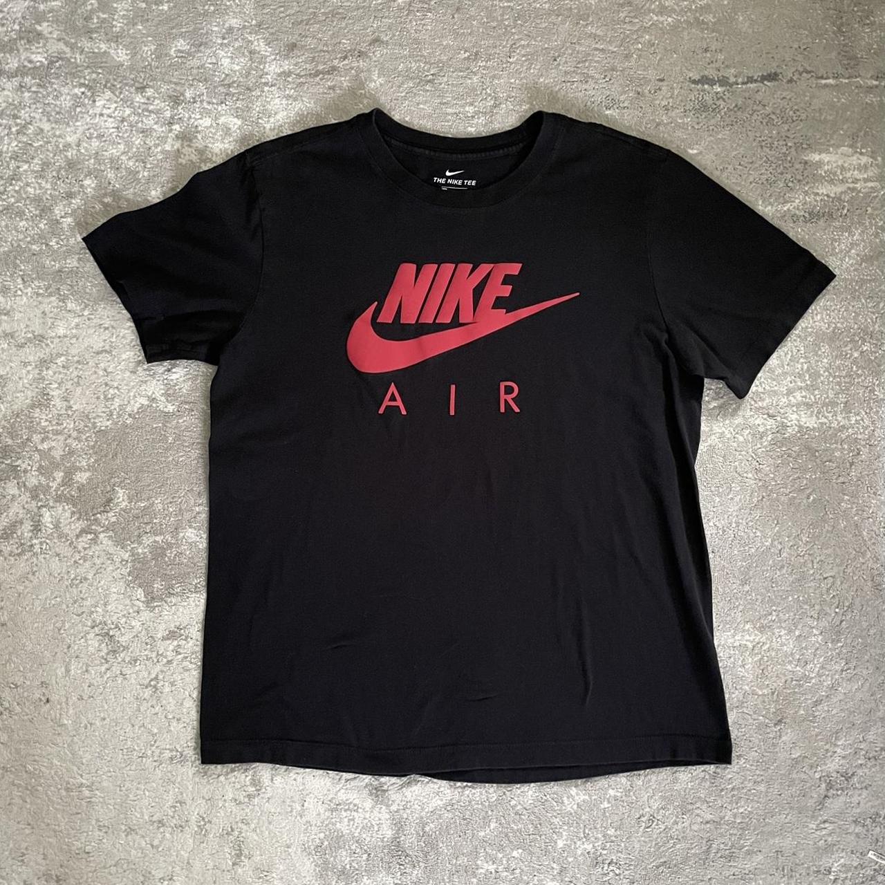 White nike shirt top with red swoosh