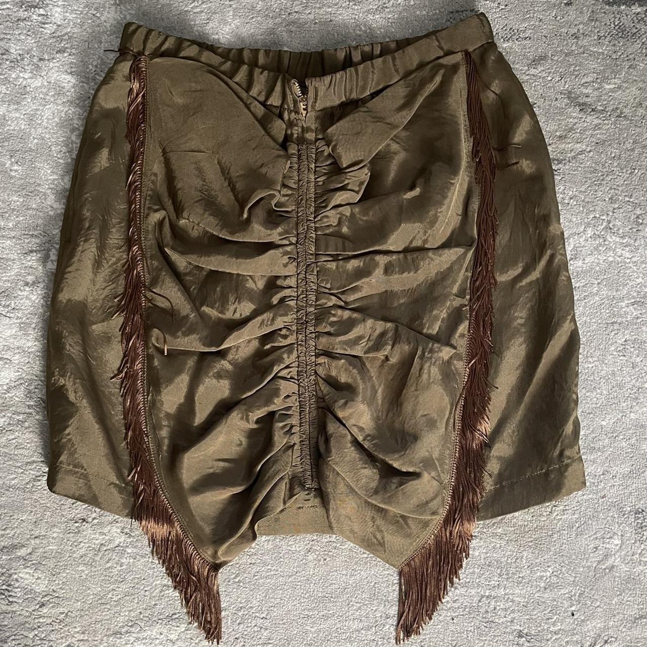 TOGA PULLA skirt, - Brand: TOGA PULLA, - Brown fringe...