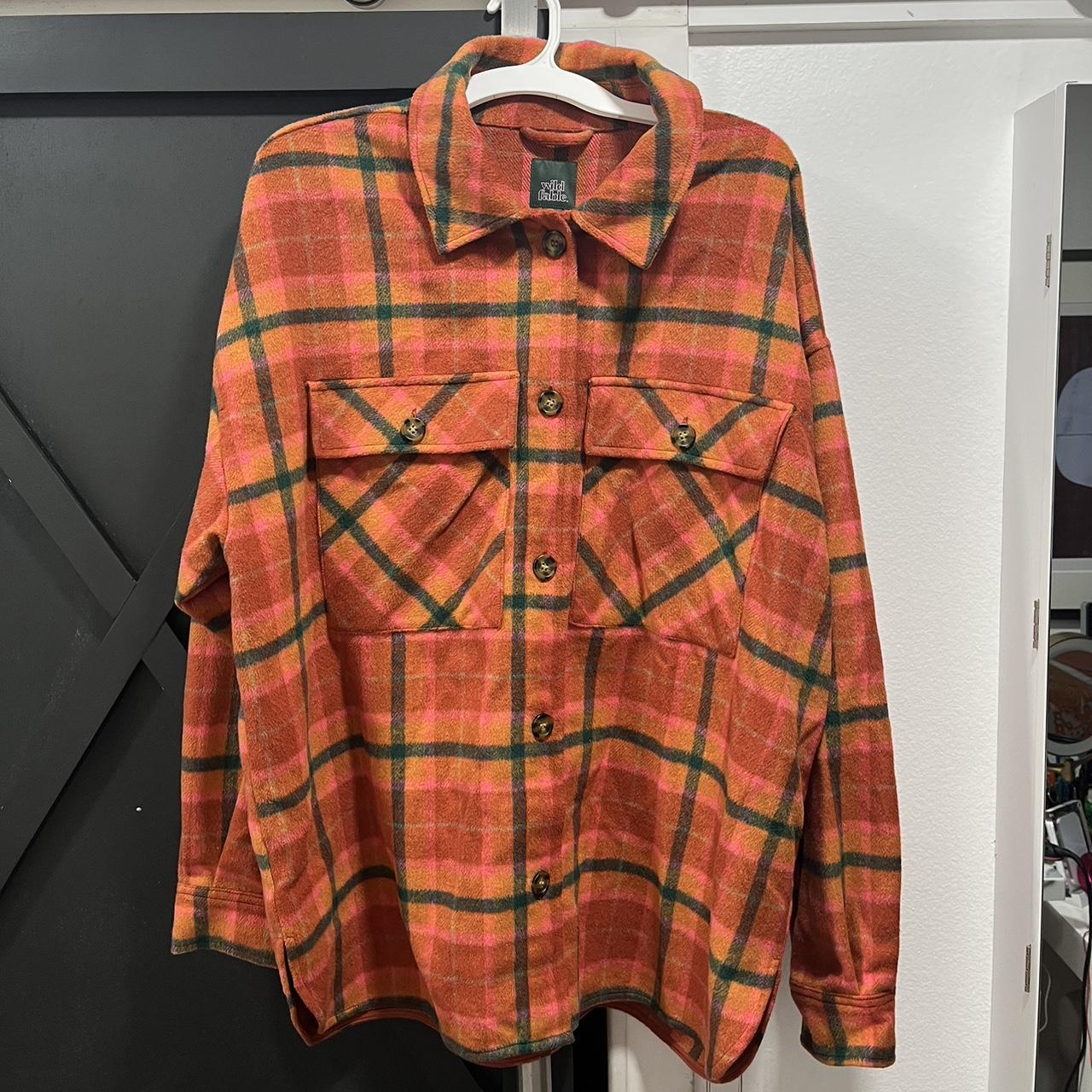 Wild Fable Orange Flannel XL Size XL - Depop