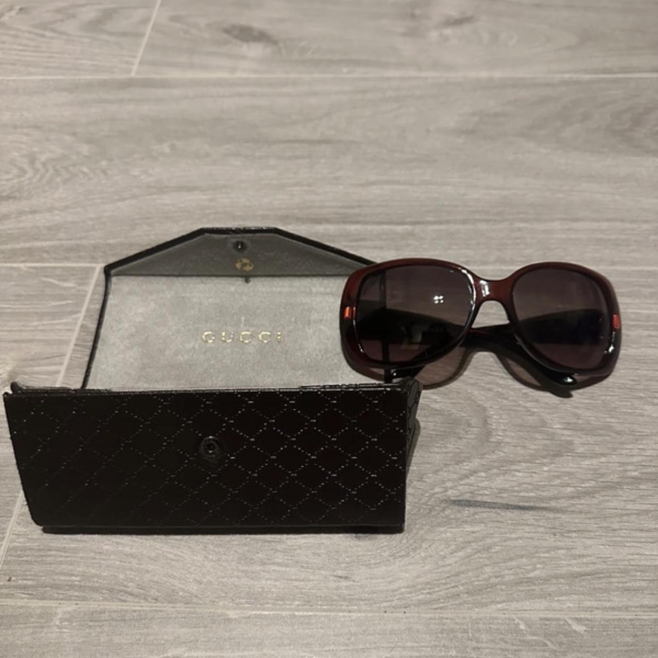 Gucci burgundy sunglasses: - worn but in great... - Depop