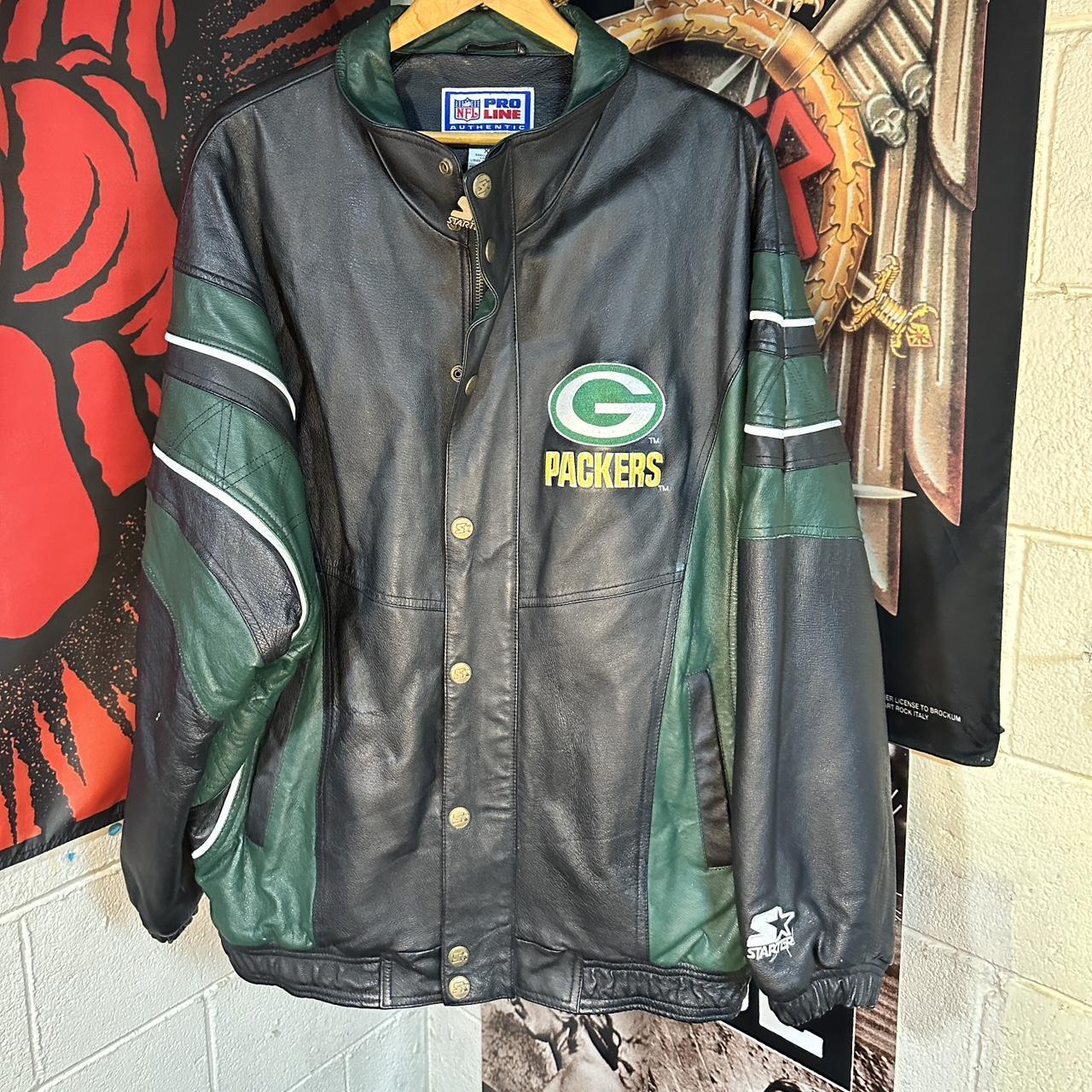 90s Packers Starter Jacket Leather Proline Tagged... Depop