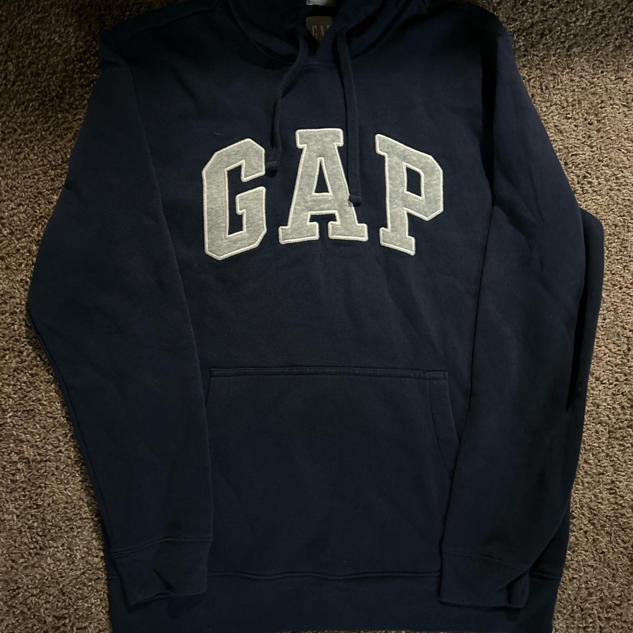 blue nd grey gap hoodie unworn no flaws sz small... - Depop